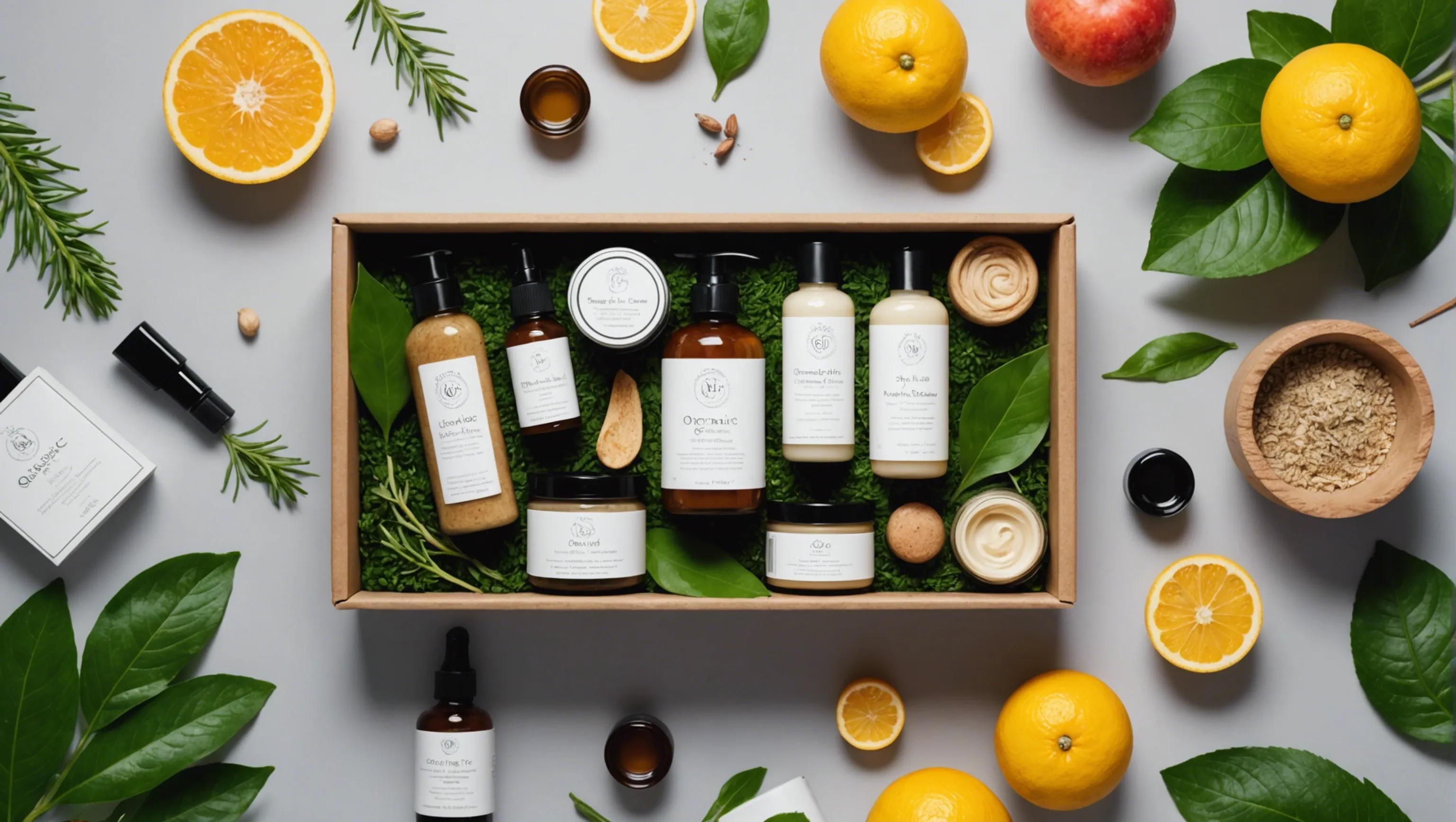 Box beauté bio avec des produits cosmétiques naturels