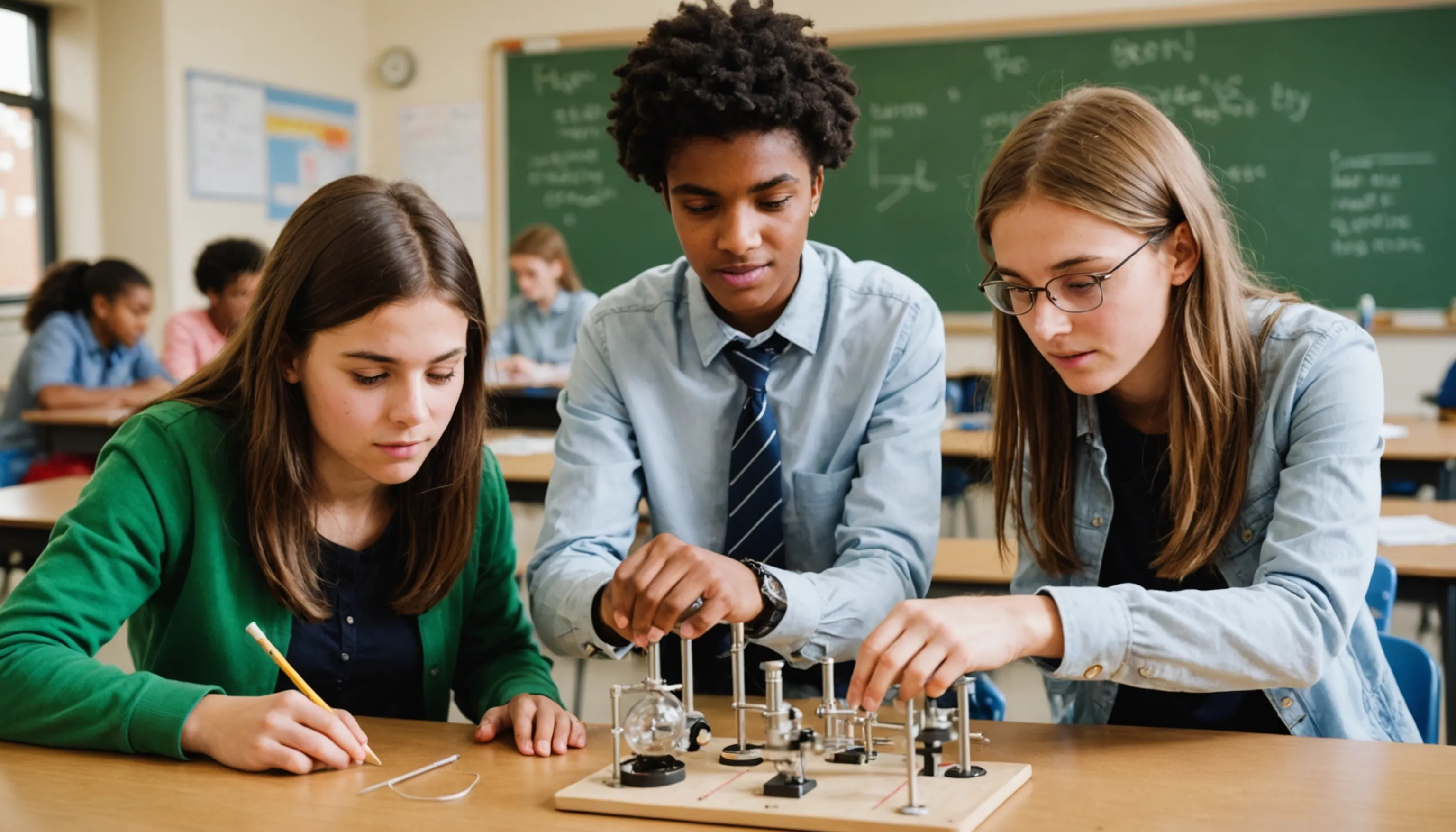 Teenagers enjoying physics games for enhanced learning