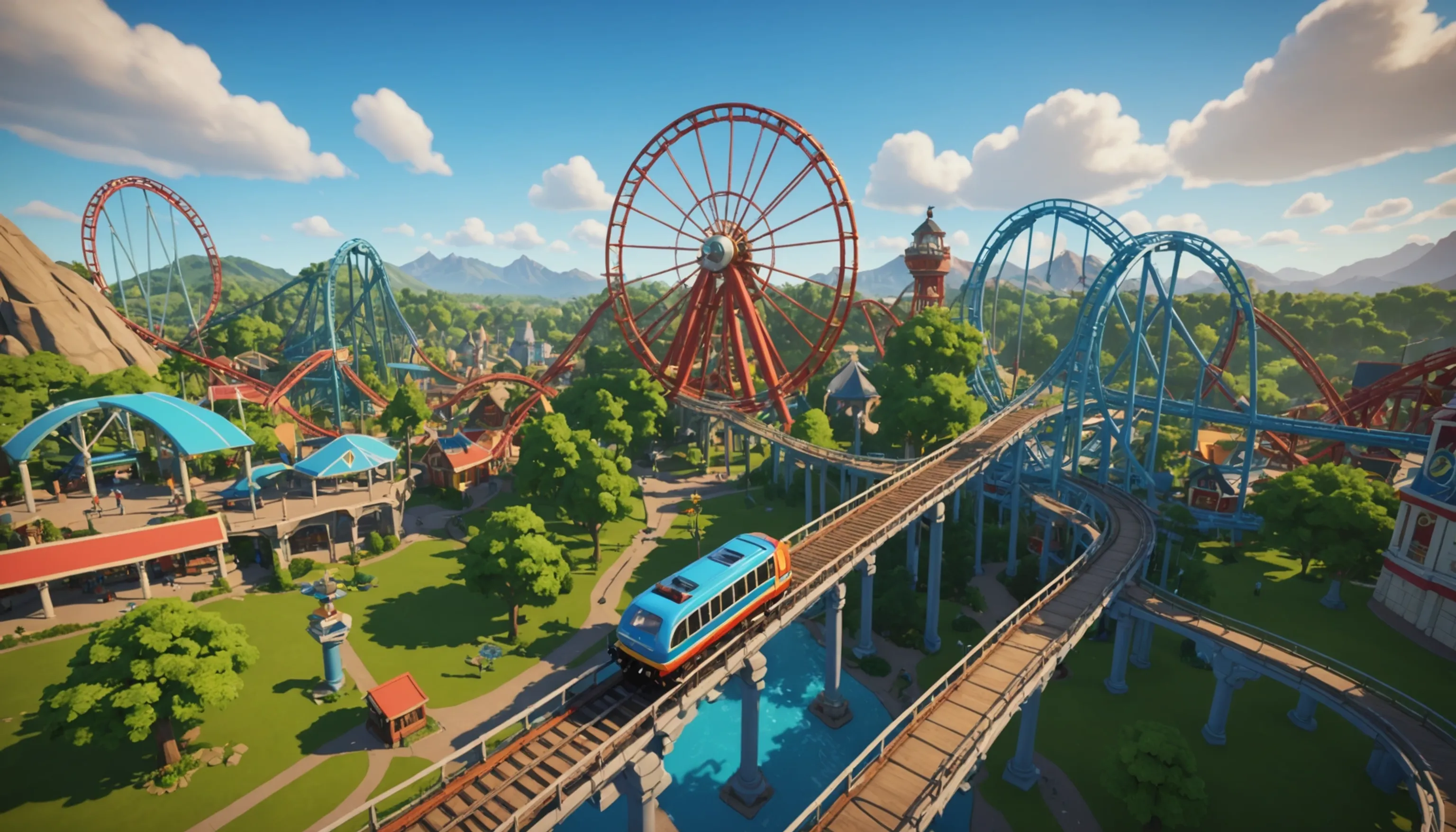 Planet Coaster theme park management gameplay