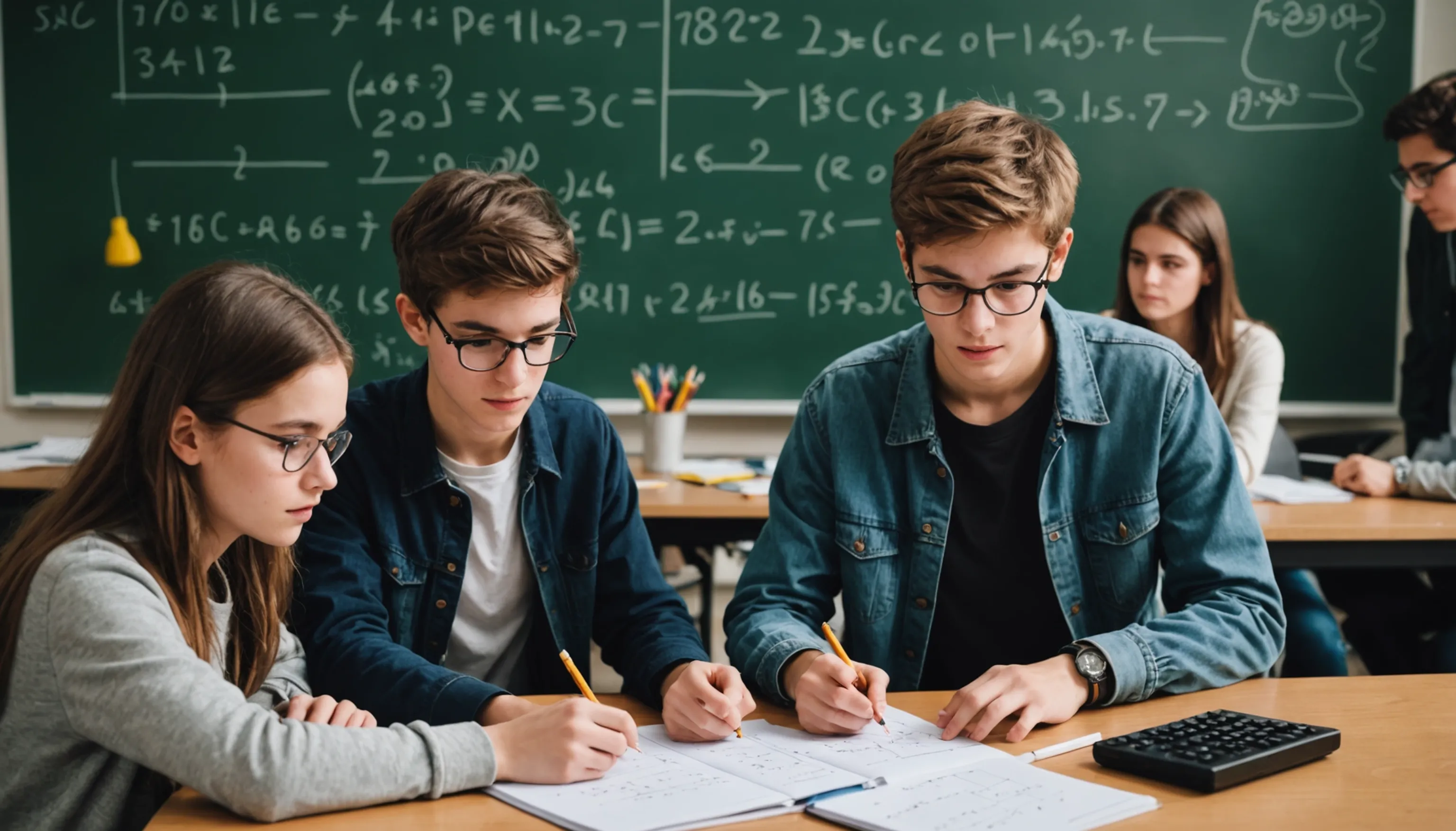 Teenagers exploring real-life applications of mathematics in various fields