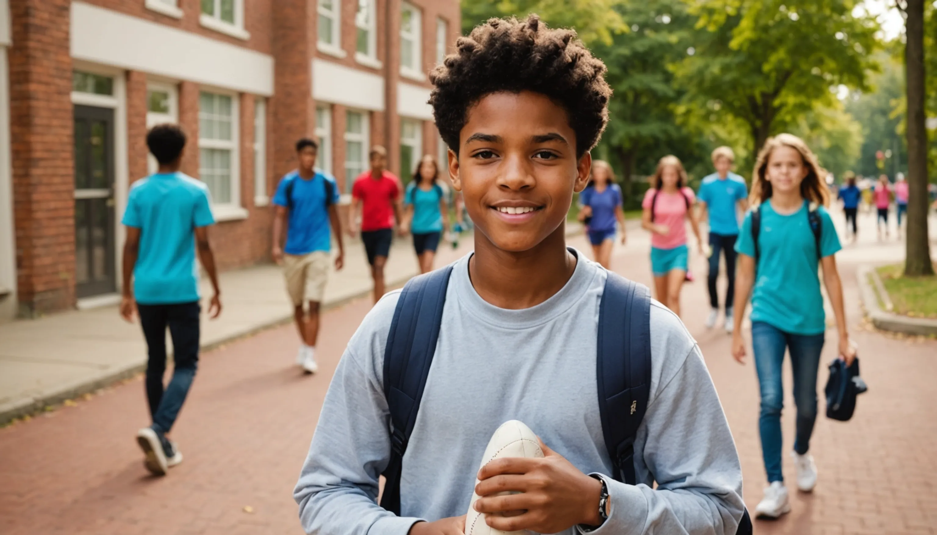 Teen engaging in various after school activities