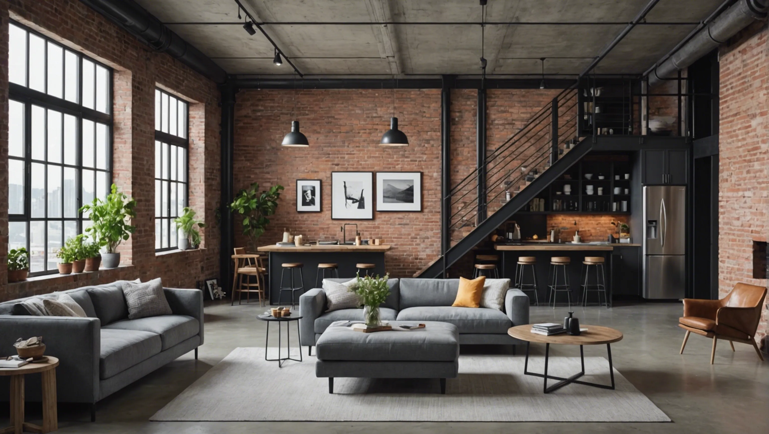 Design industriel et moderne dans un loft avec le style loft singapourien