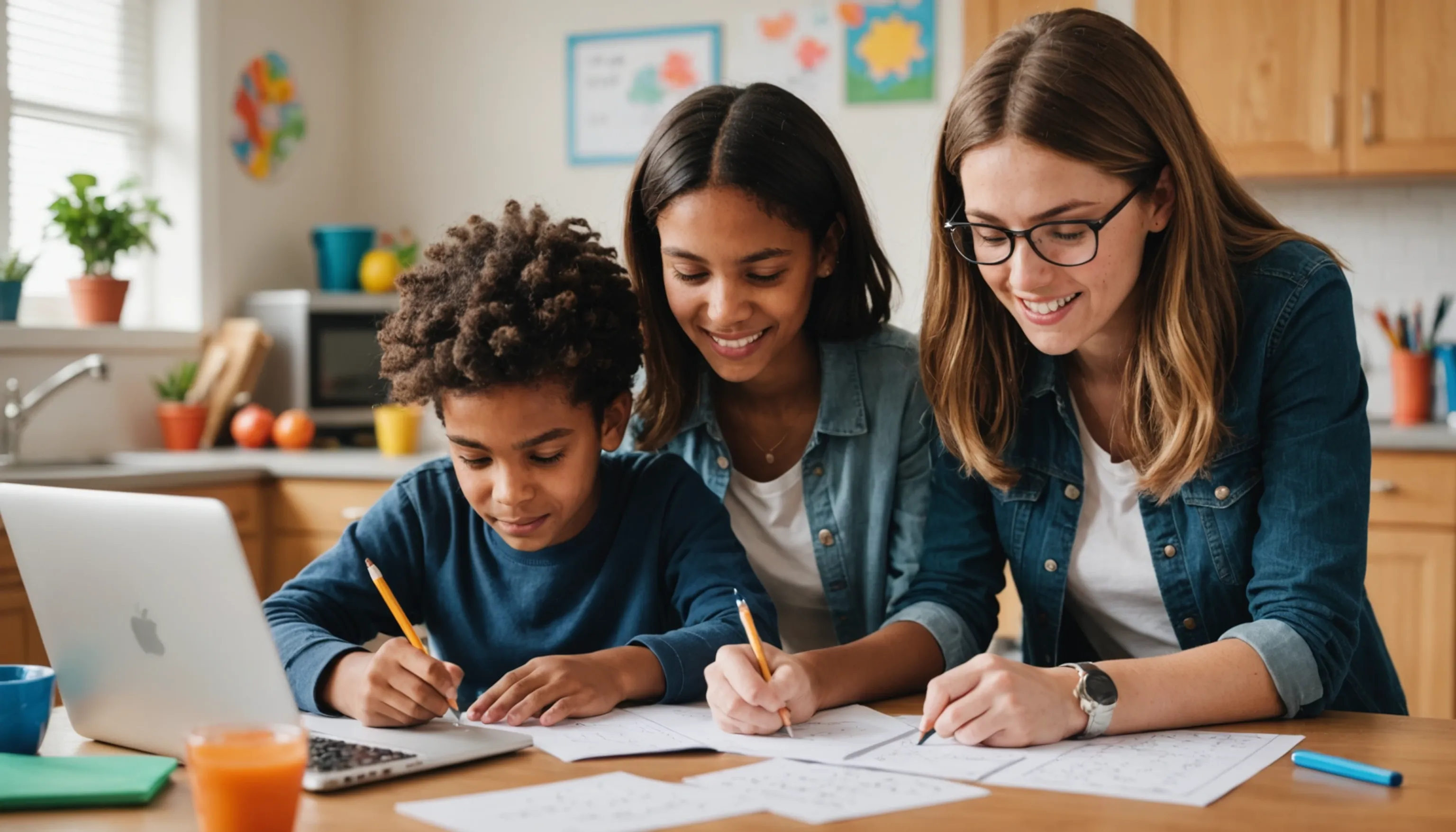 Parent teaching teenager math at home with effective strategies