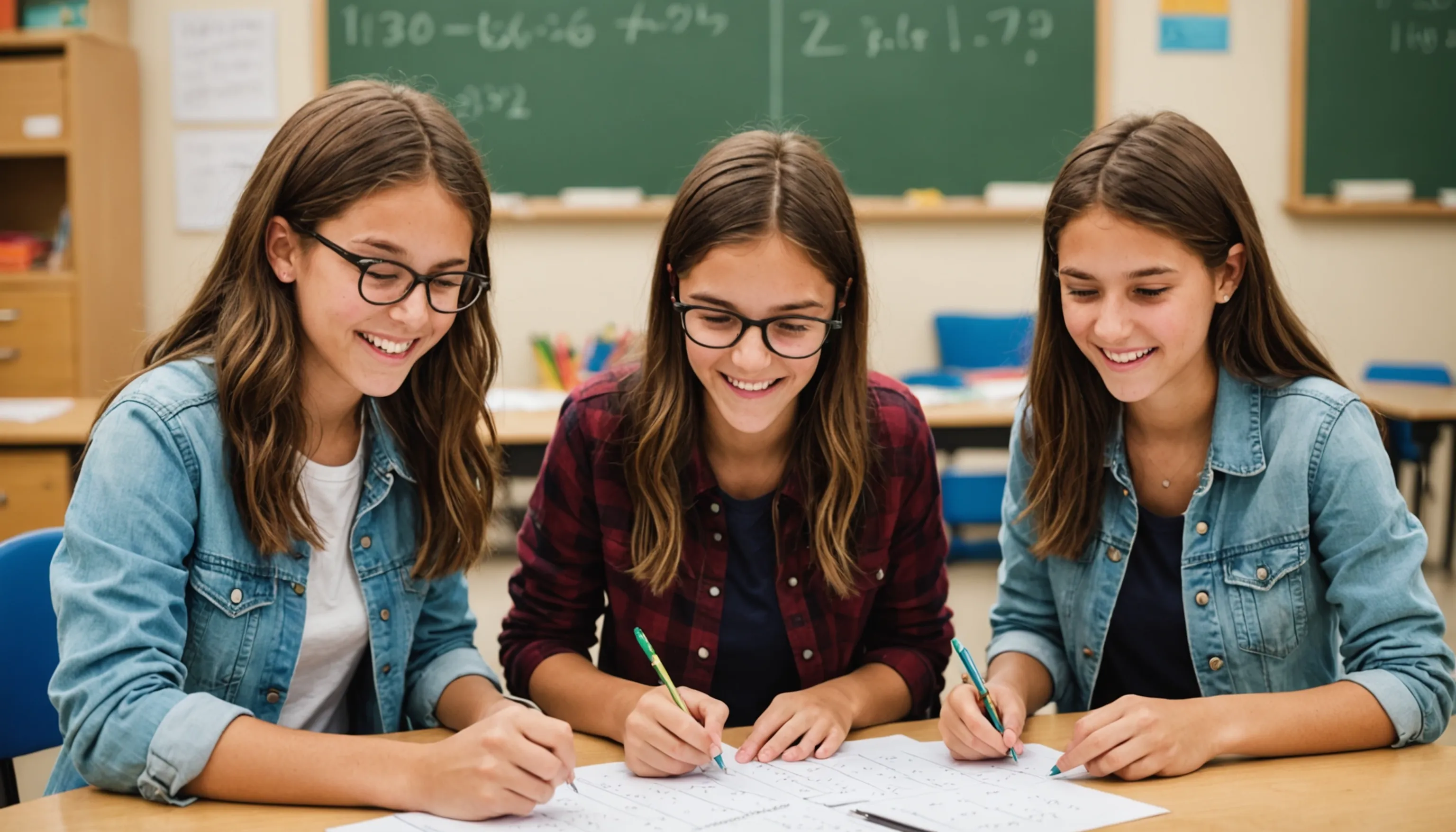 Teenagers enjoying engaging math games and activities