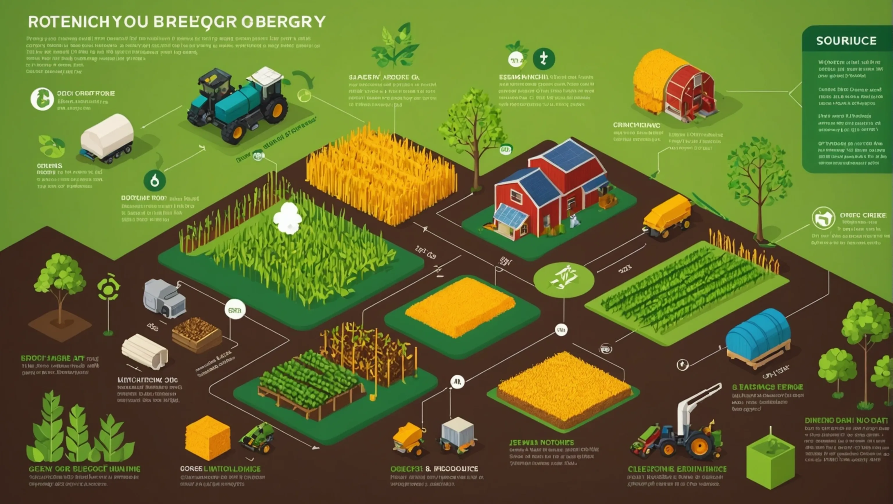 Sources de bioénergie : résidus agricoles, déchets organiques, cultures énergétiques