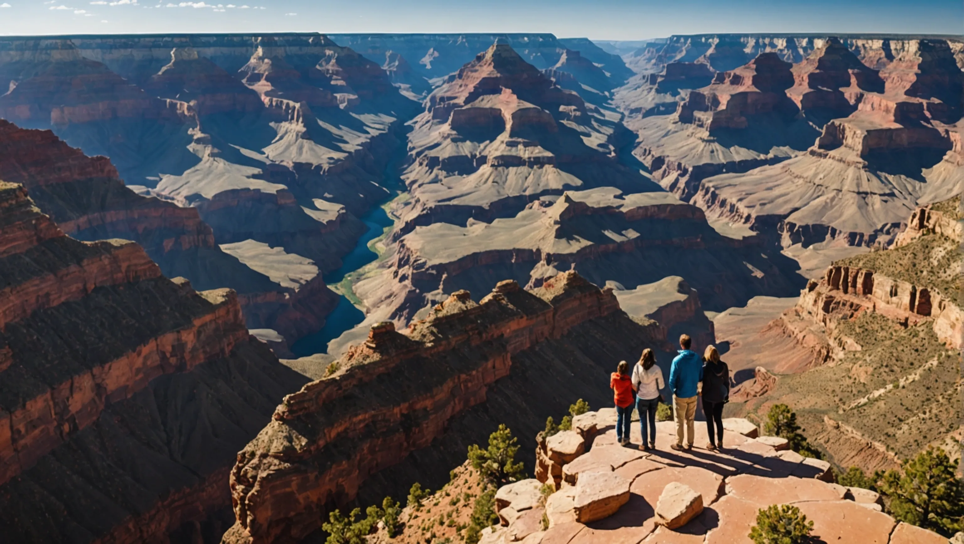 Family enjoying the views at Grand Canyon National Park