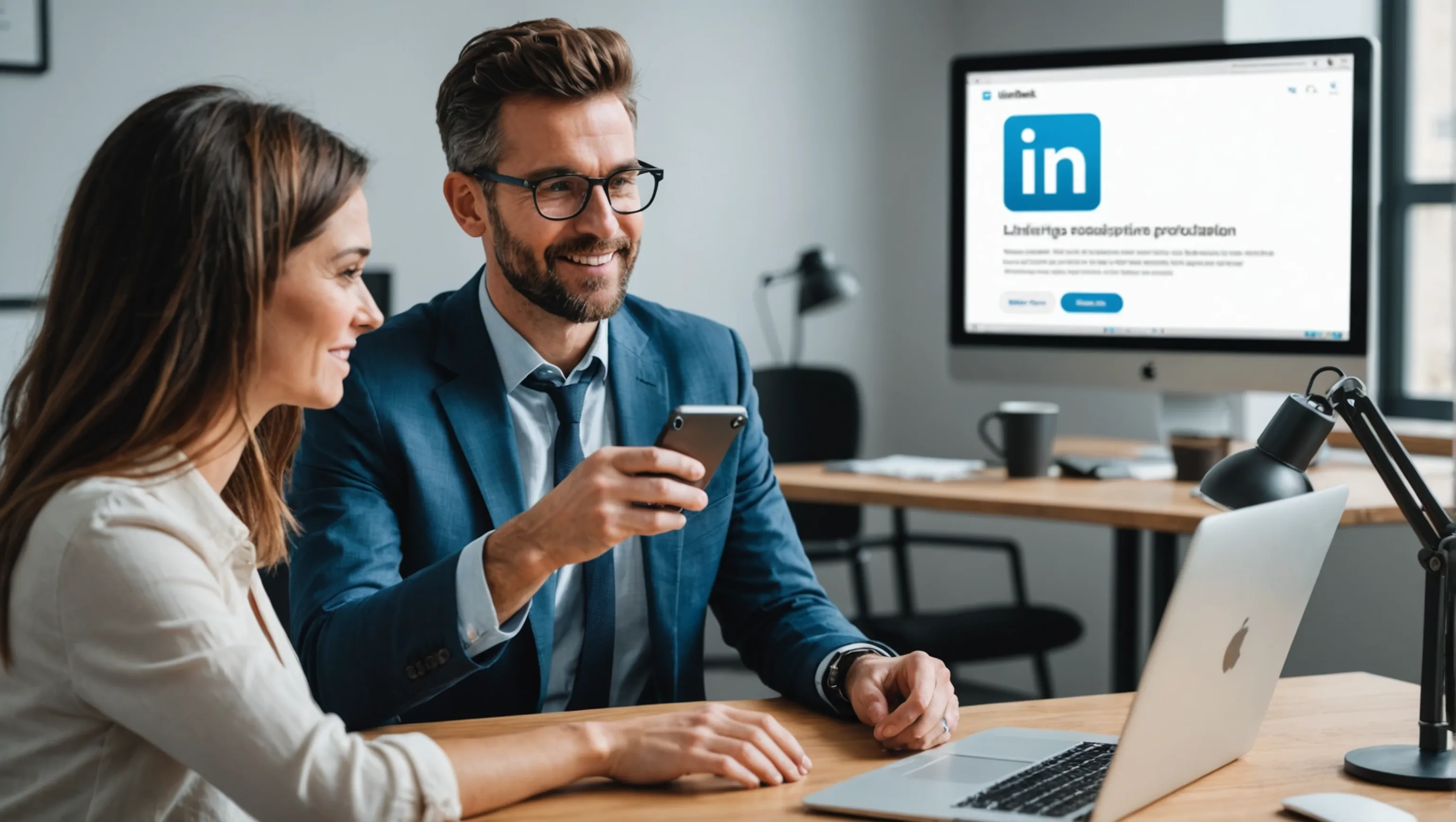 Marketer utilisant l'automatisation de la prospection sur LinkedIn