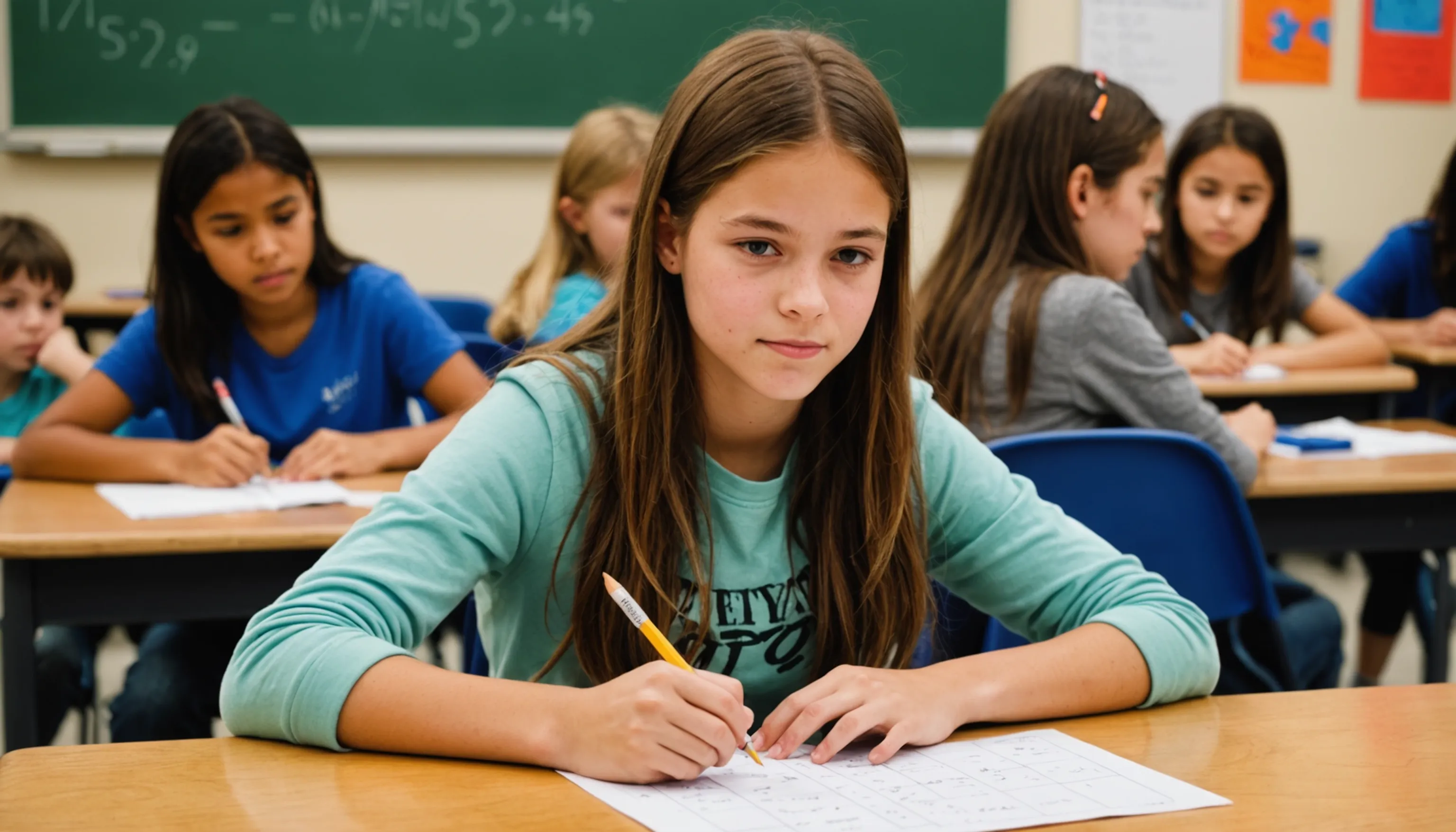 Teenager engaging in afterschool math program for skill improvement