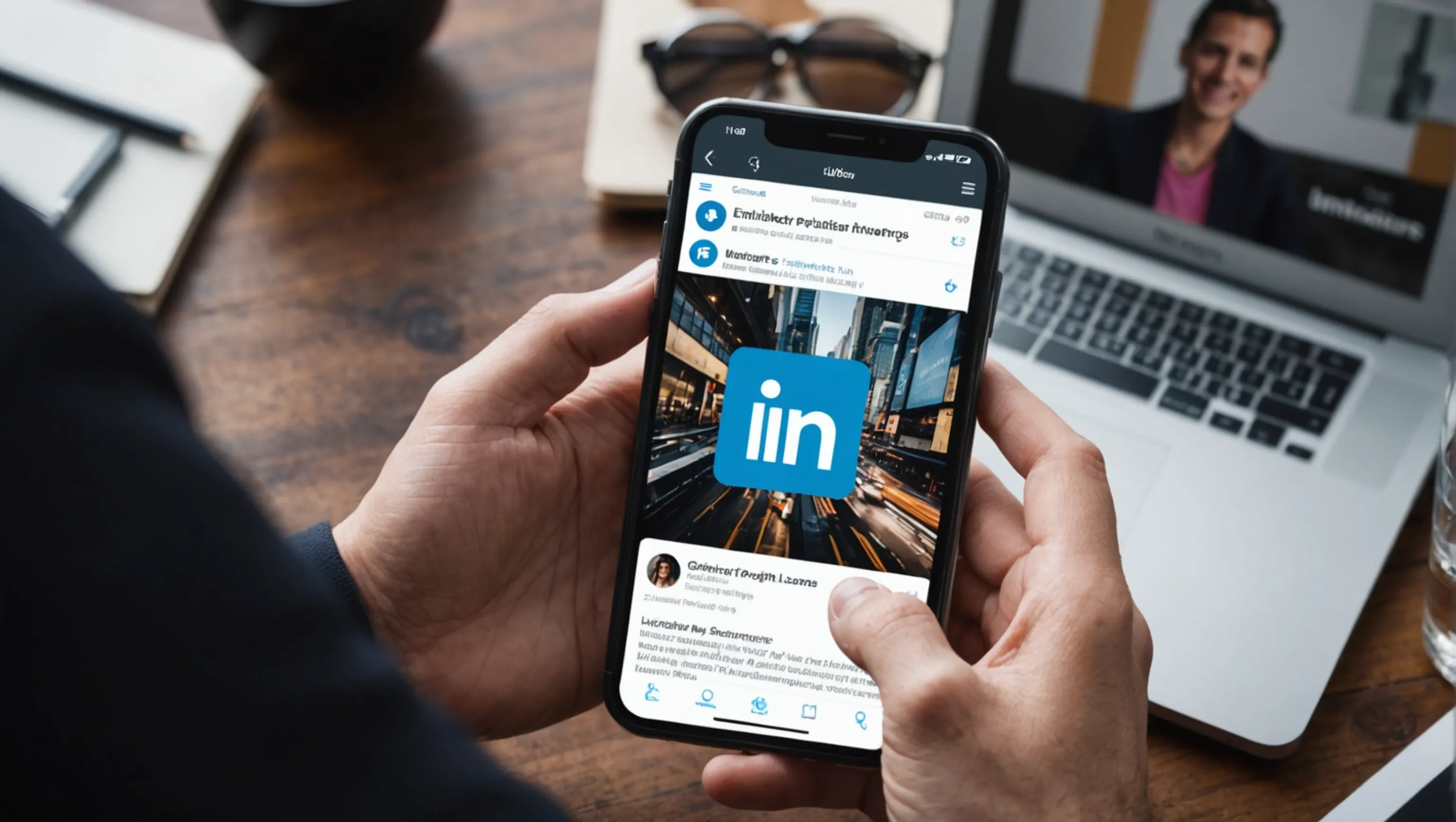 Marketer utilisant LinkedIn pour établir des partenariats avec des influenceurs