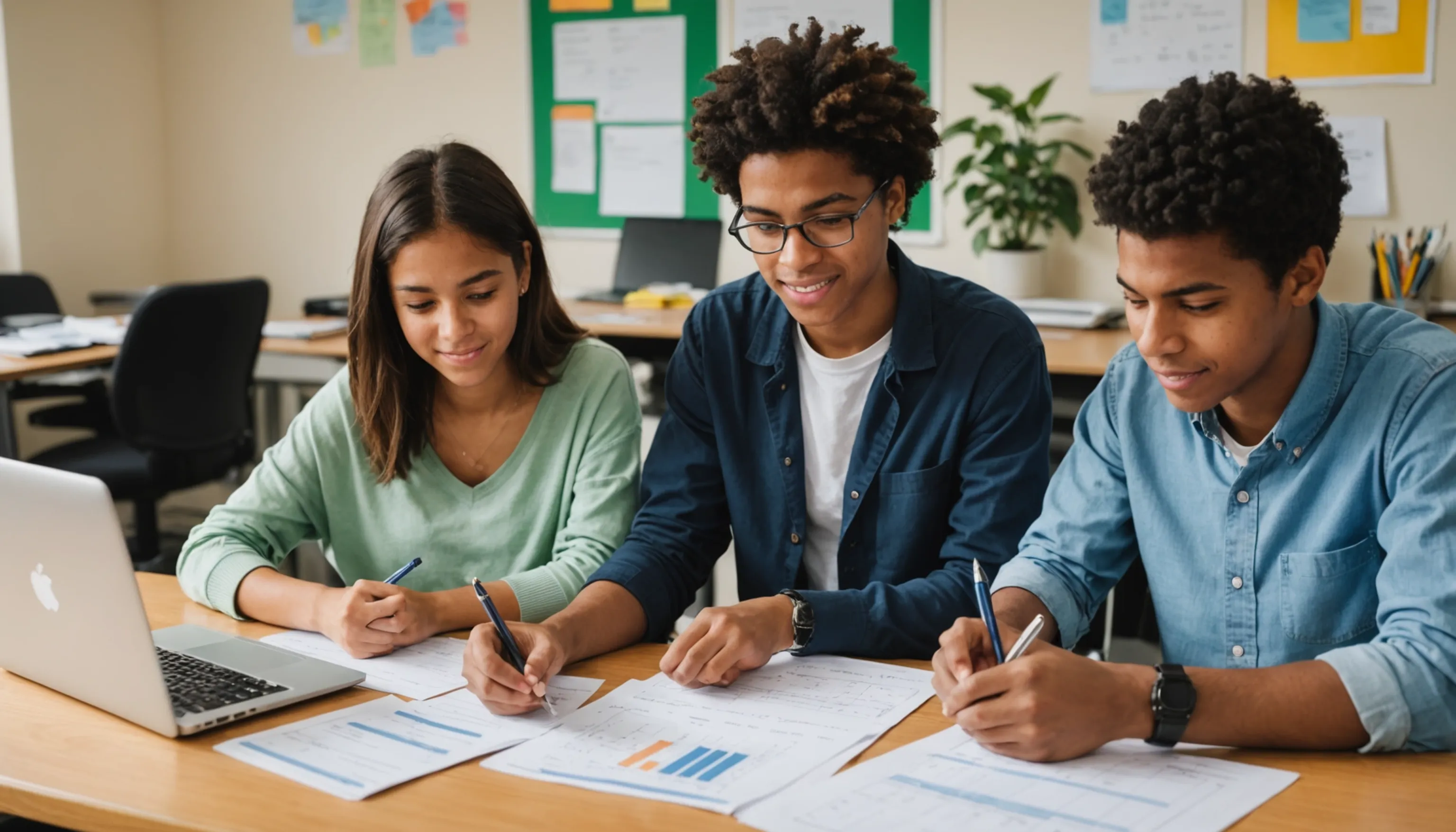 Teens learning budgeting and money management skills