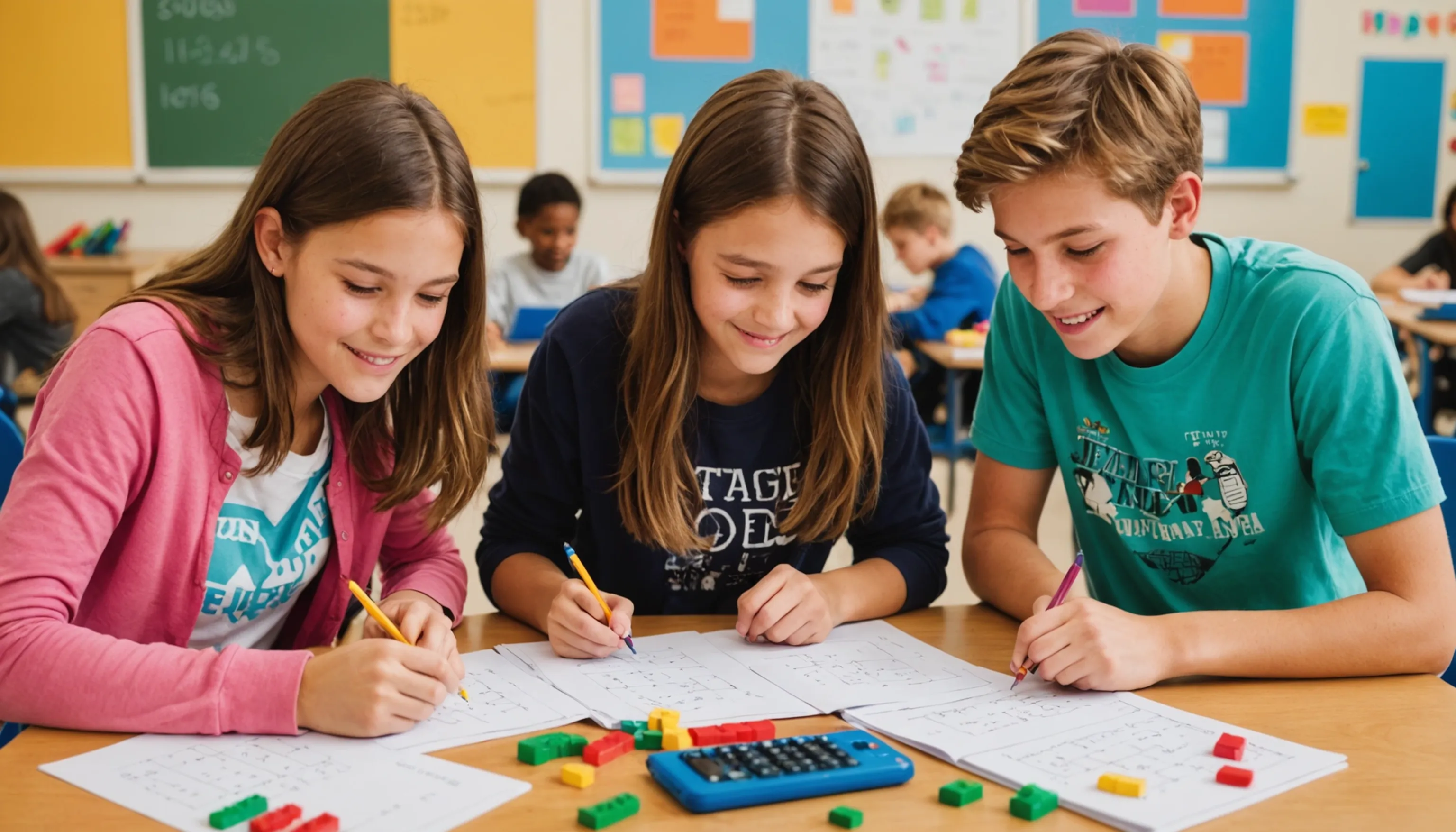 Teenagers engaging in afterschool math activities for enhanced learning