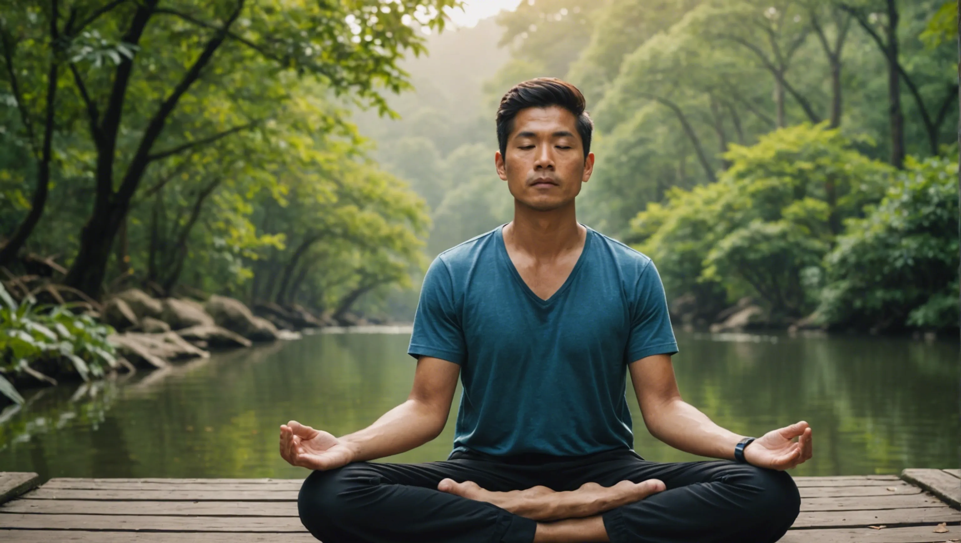 Personne pratiquant la respiration consciente pour trouver la paix intérieure