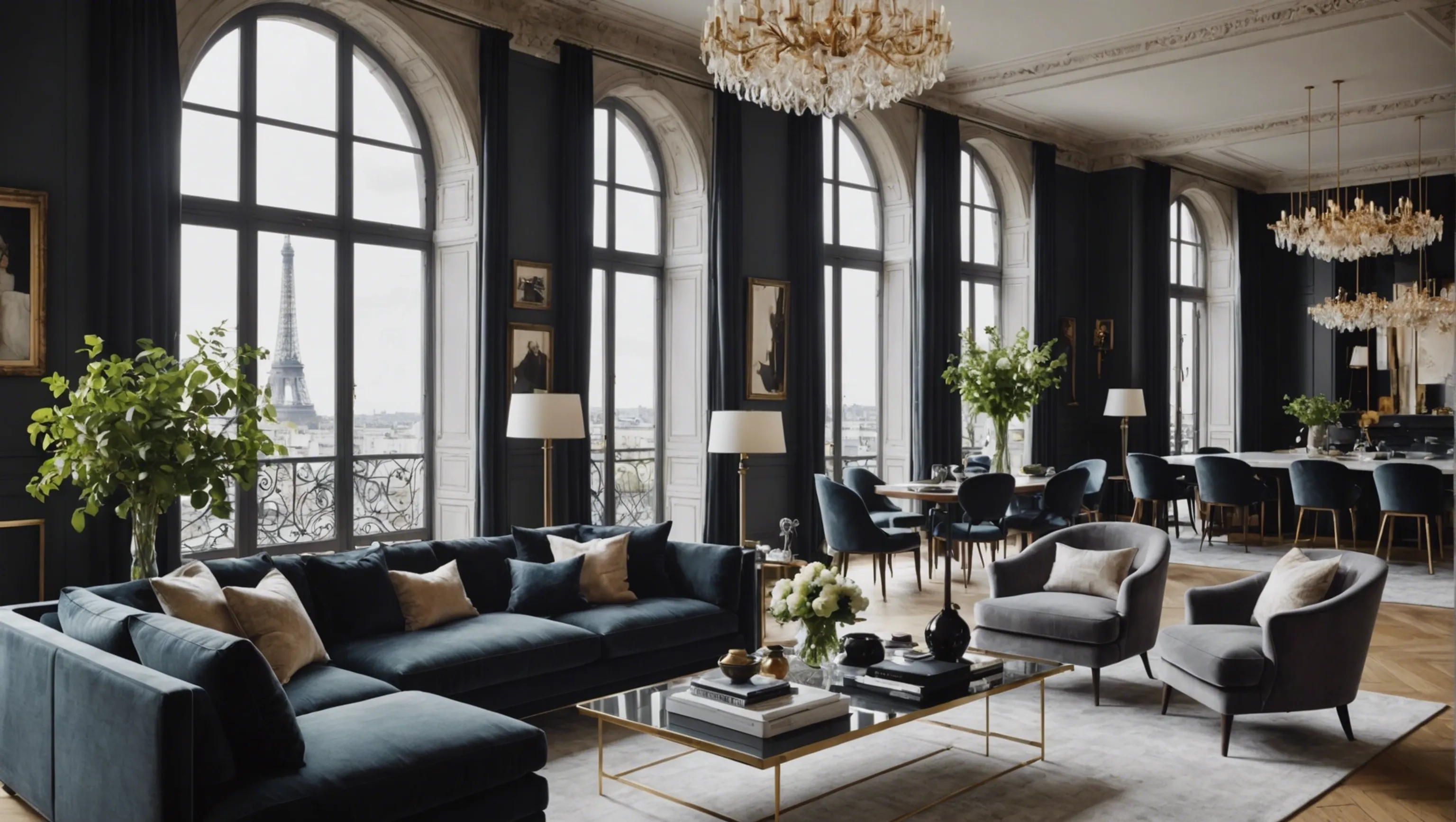 Atmosphère luxueuse et élégante dans un loft avec style chic à Paris