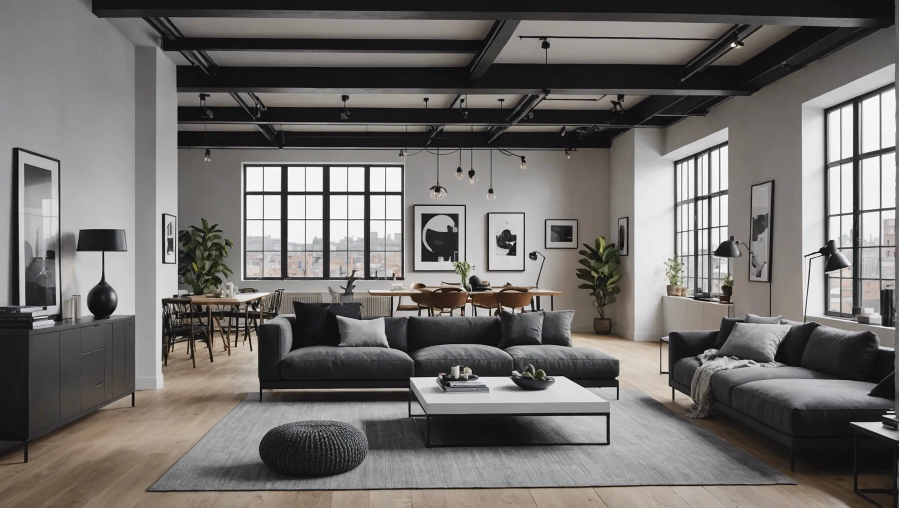 Loft minimaliste avec une décoration moderne et épurée