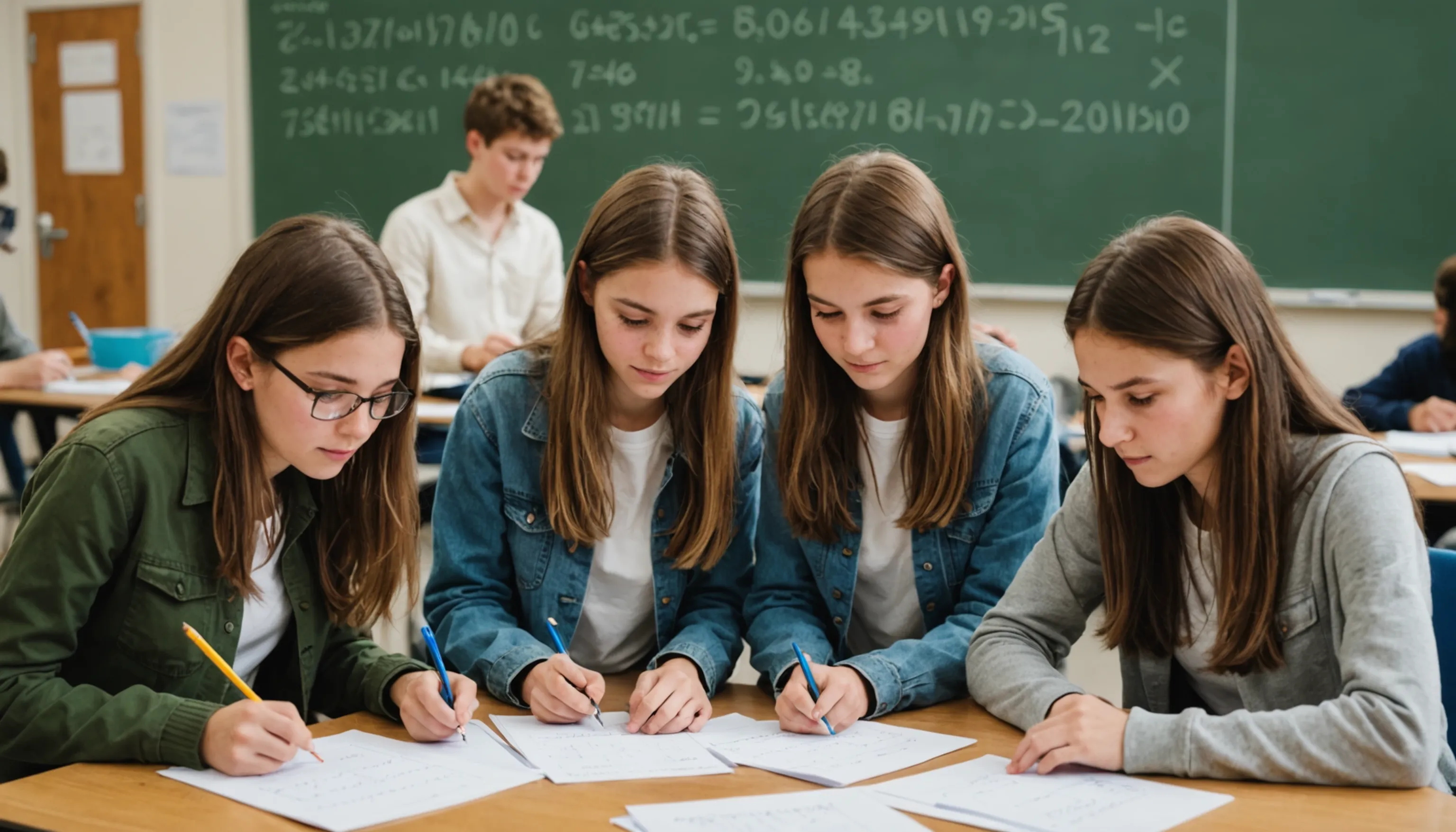 Teenagers engaging in voluntary math programs for skill improvement