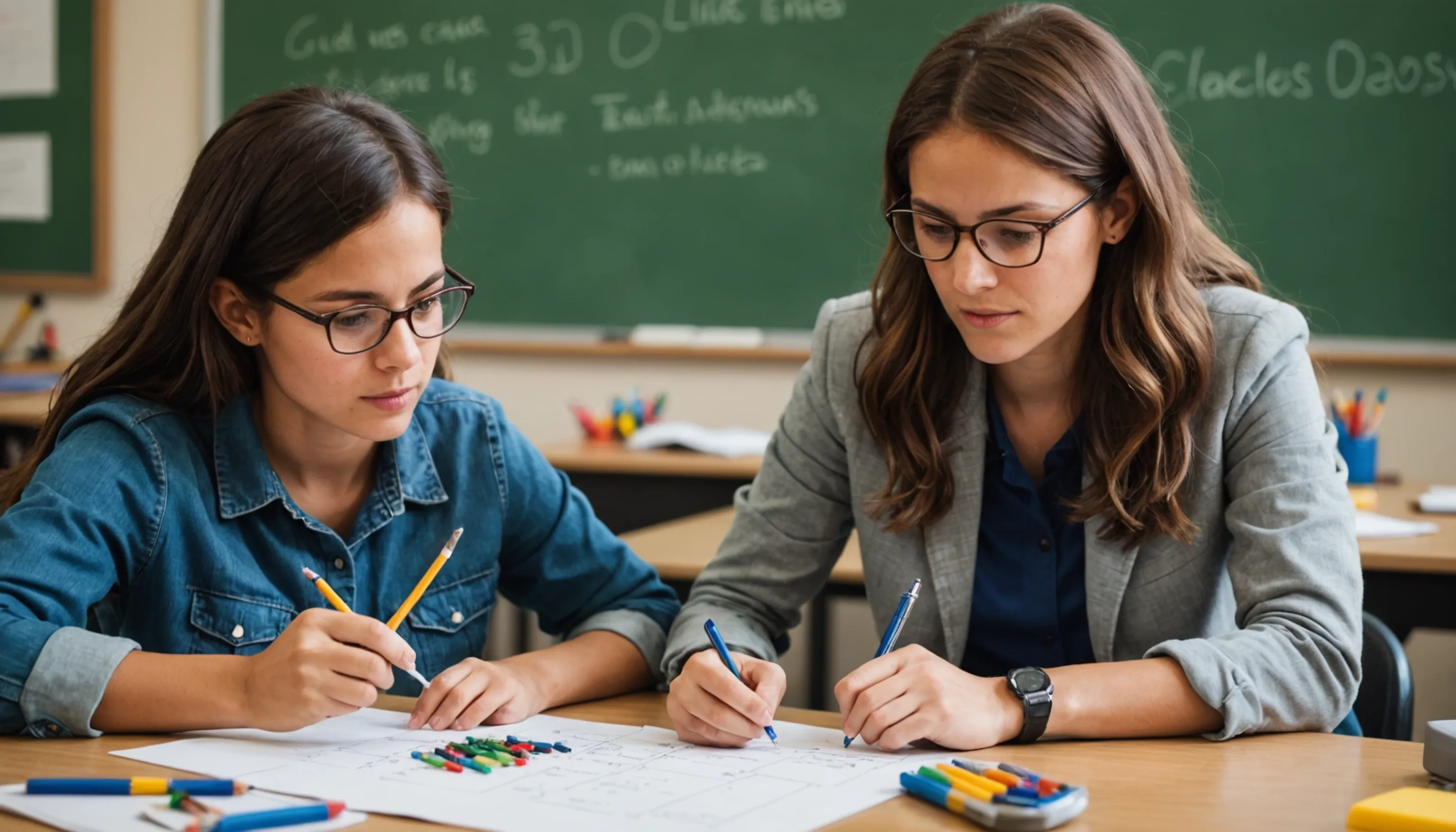 A parent or teacher guiding a teenager's interests in STEM and non-STEM fields