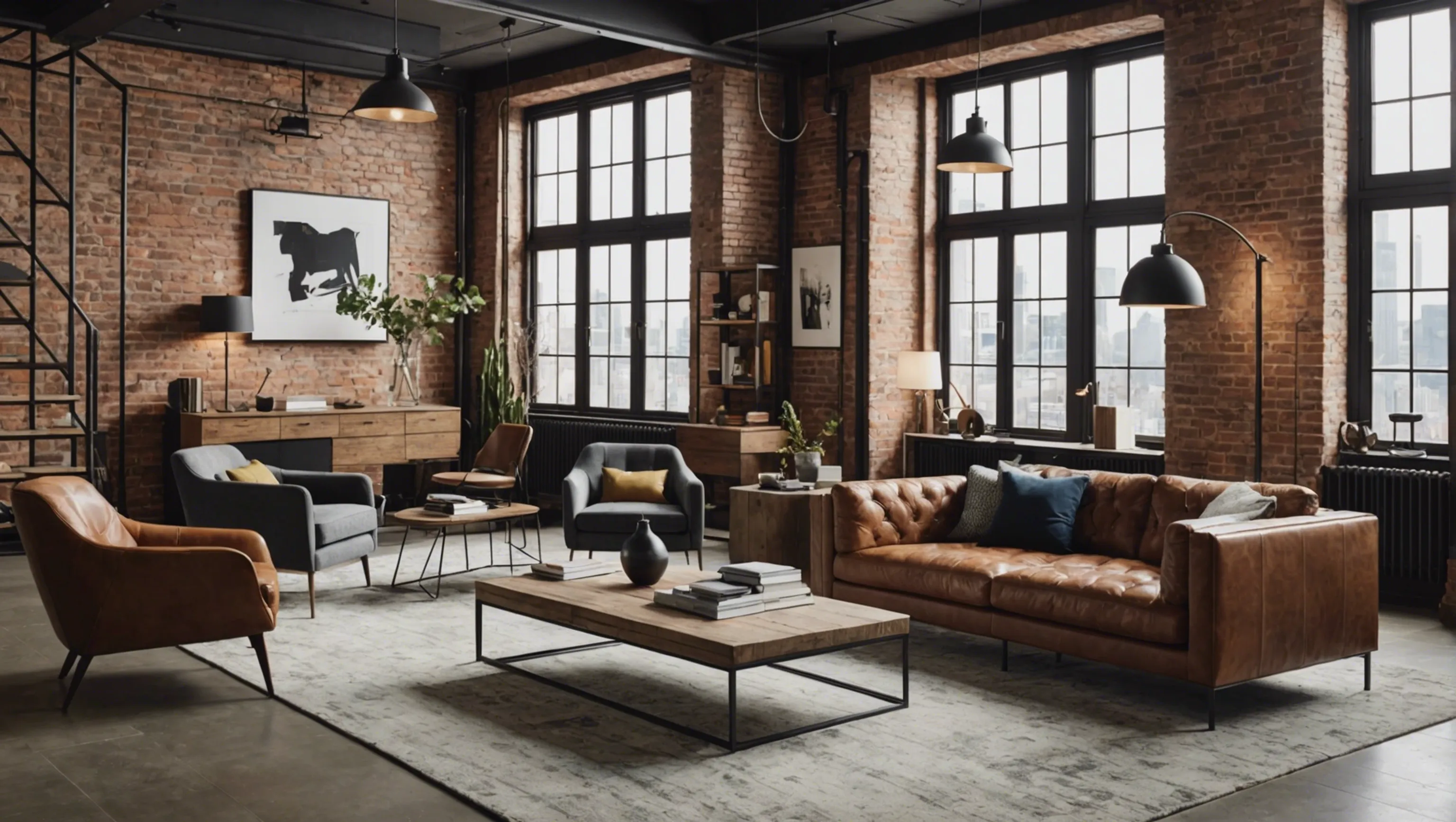 Loft avec mobilier design pour les professionnels du marketing et de la communication