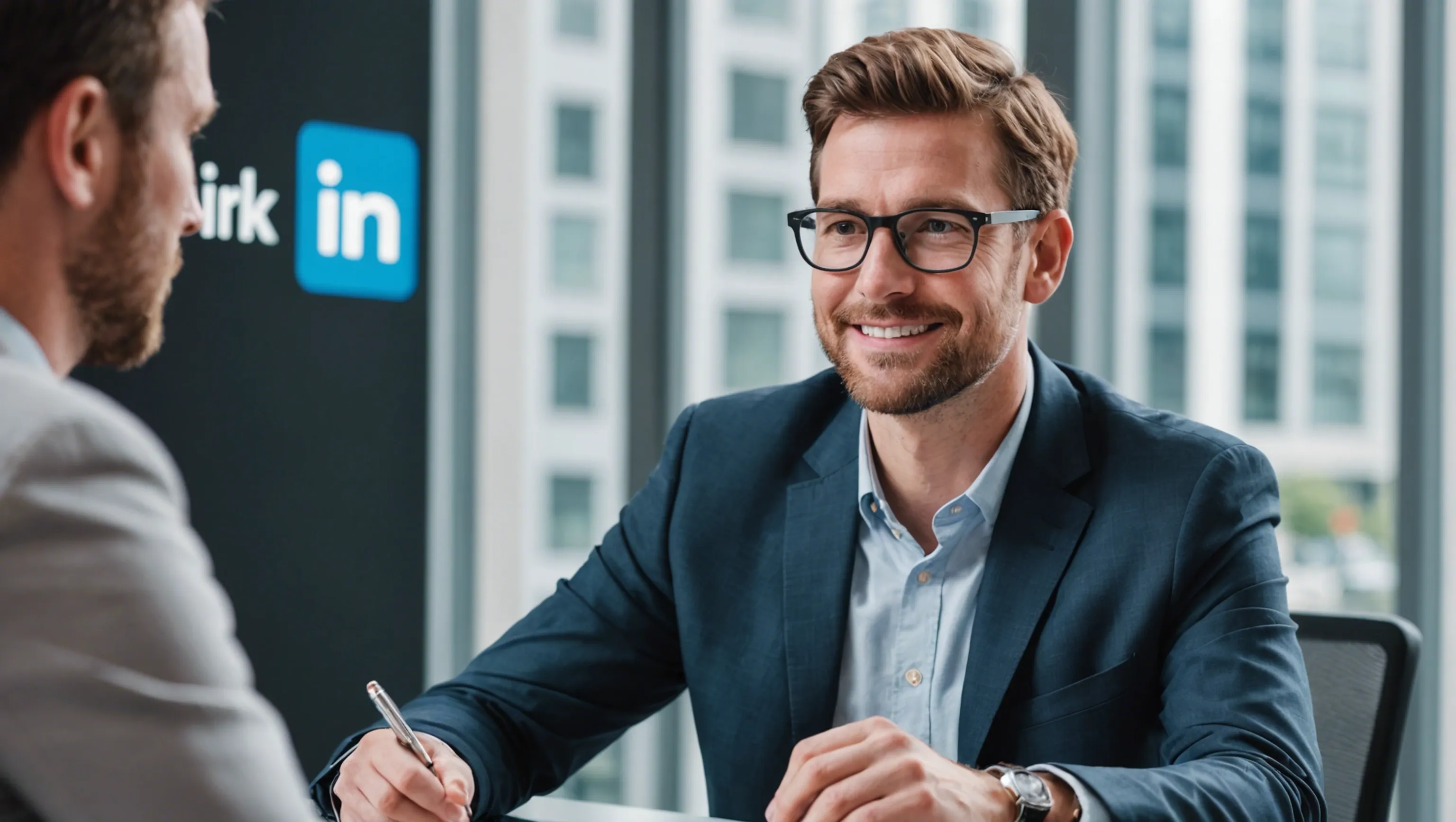 LinkedIn-Logo mit Stellenangebote-Schriftzug