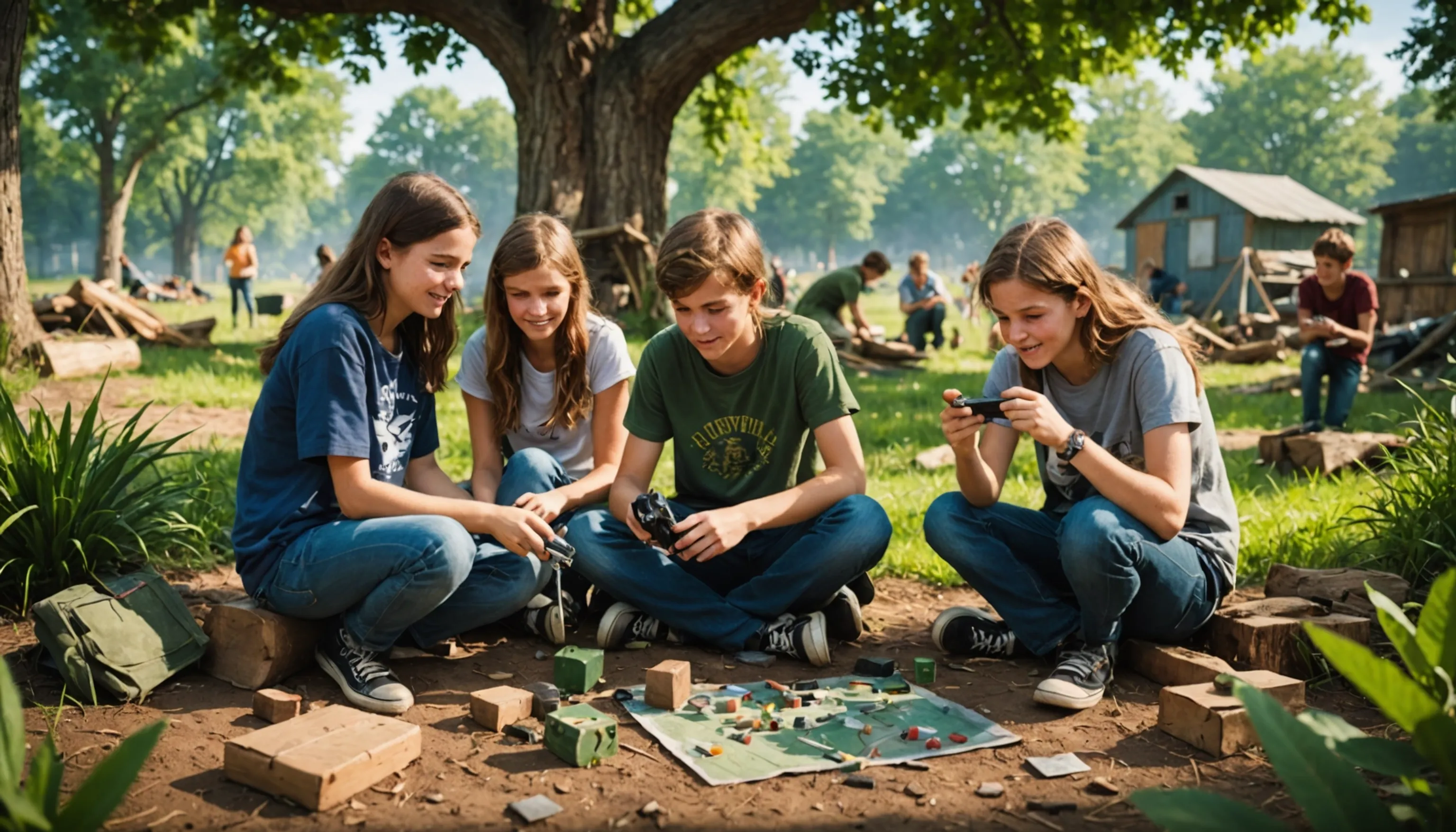 Engaging resource management games with survival elements for teenagers