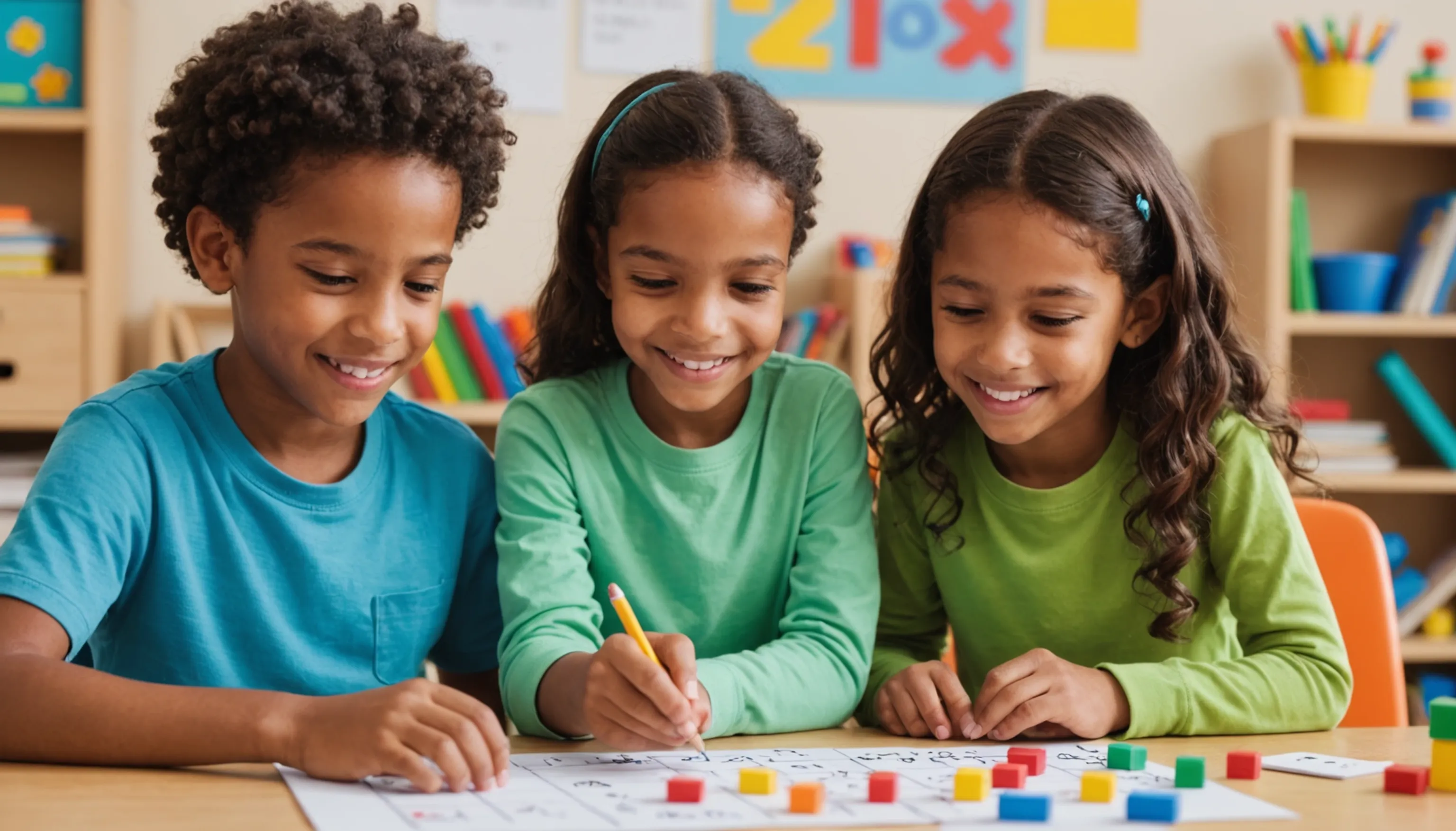 Kids playing math games to boost confidence in math skills