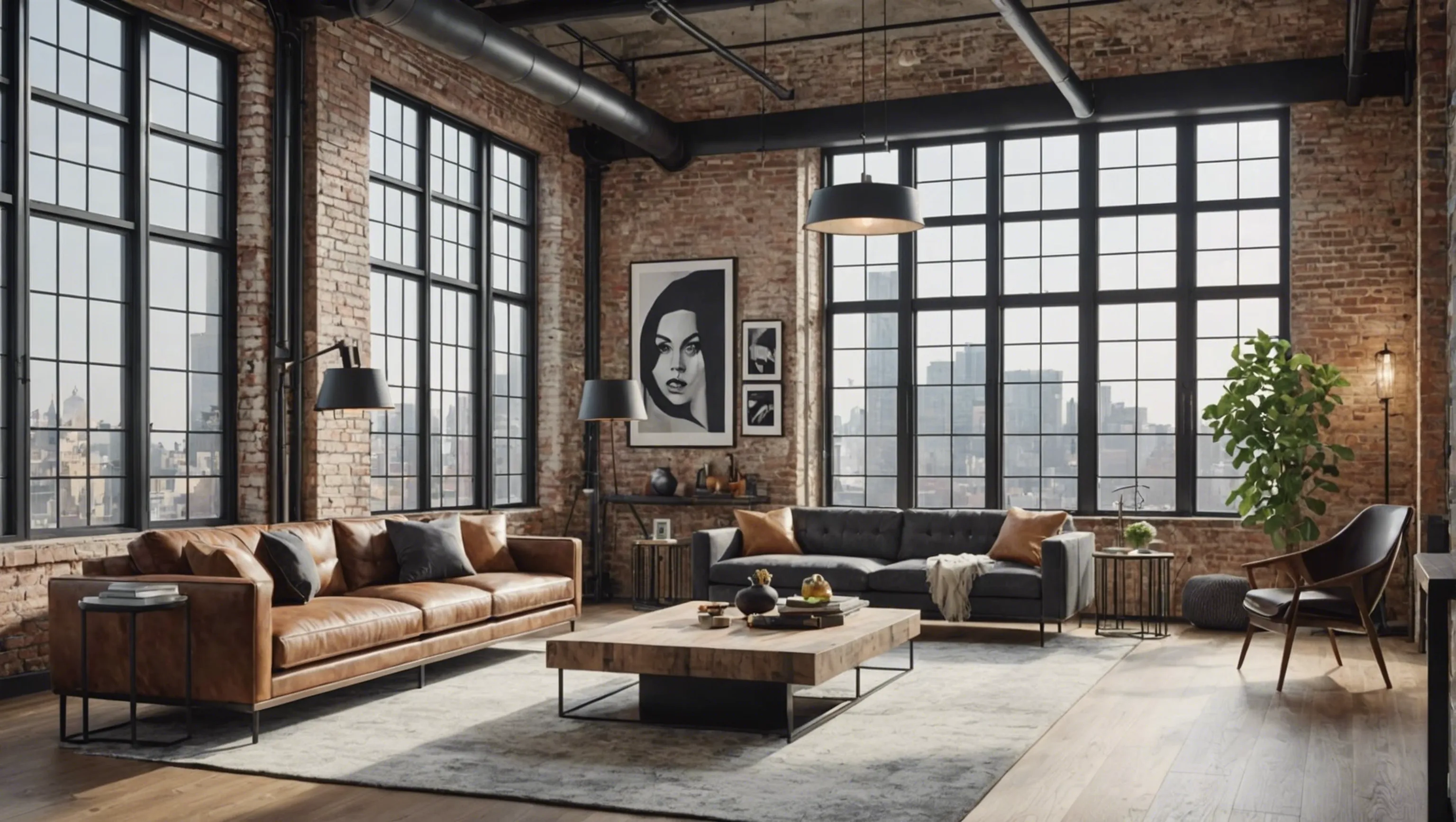 Atmosphère moderne et inspirante d'un loft contemporain