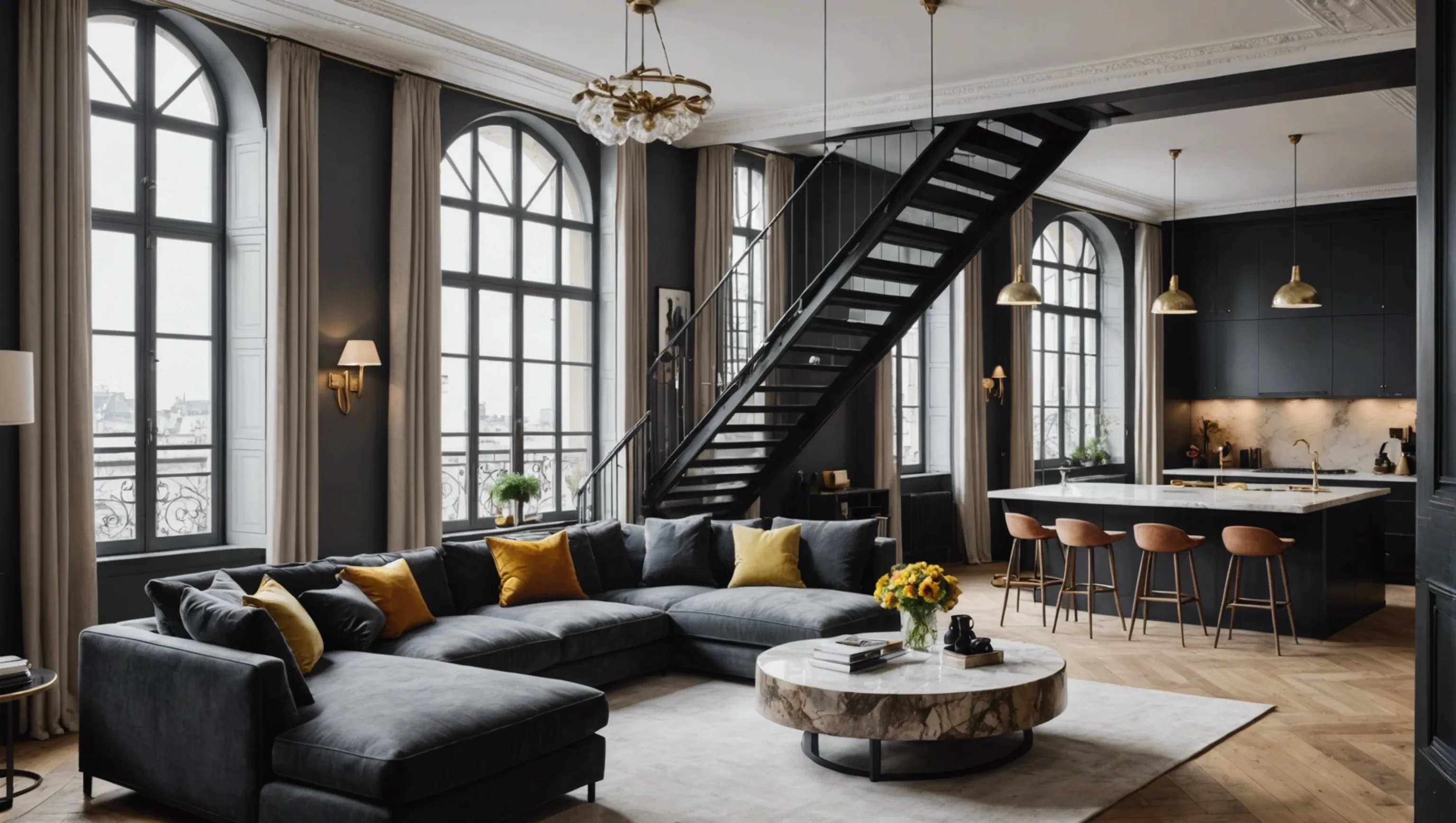 Loft avec style chic à Paris - Harmonie du luxe et de la créativité