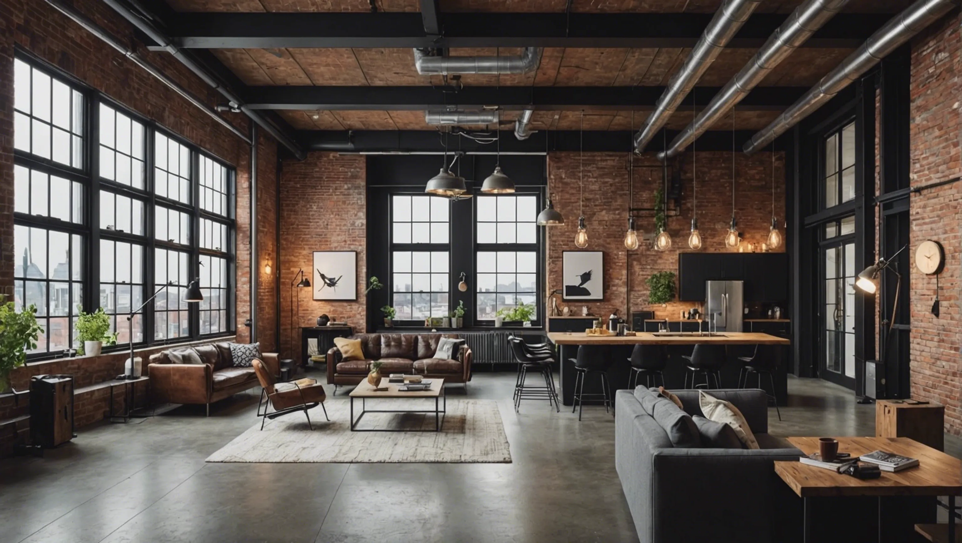 Ambiance industrielle et moderne dans un loft avec style loft hambourgeois