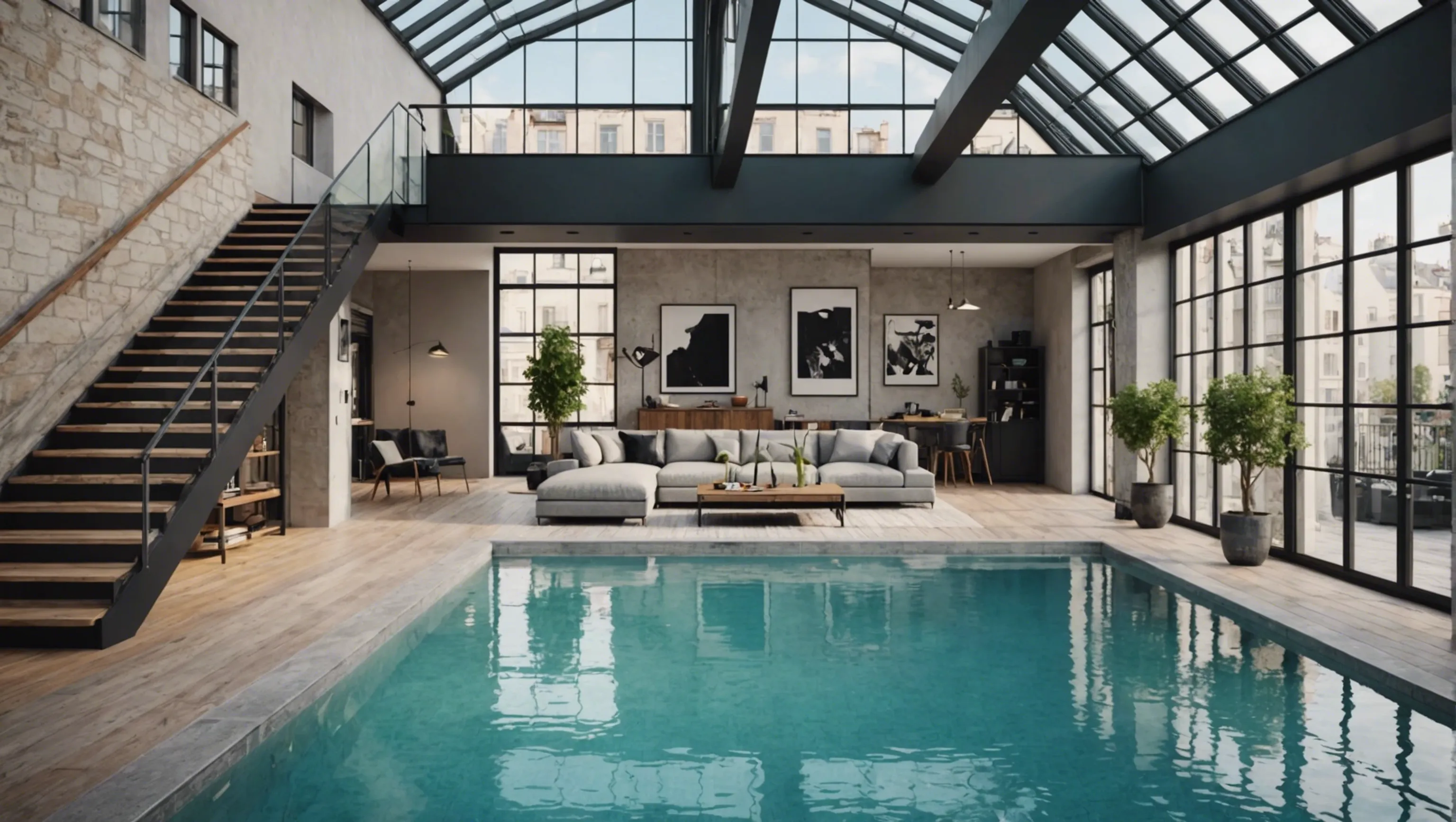 Loft avec piscine à Paris pour Directeurs, CEO, DRH et Créatifs