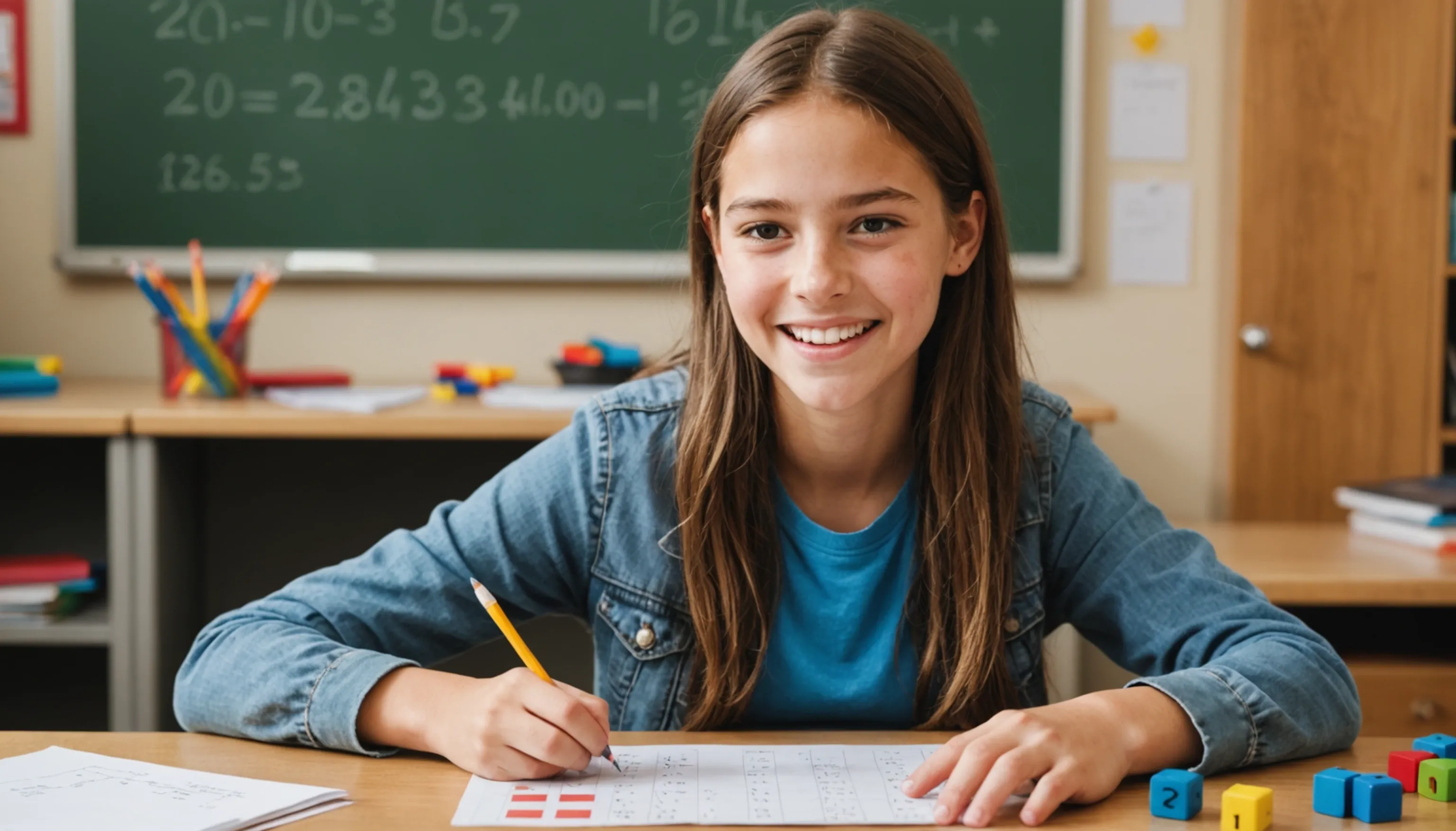 Teenager enjoying math learning through games