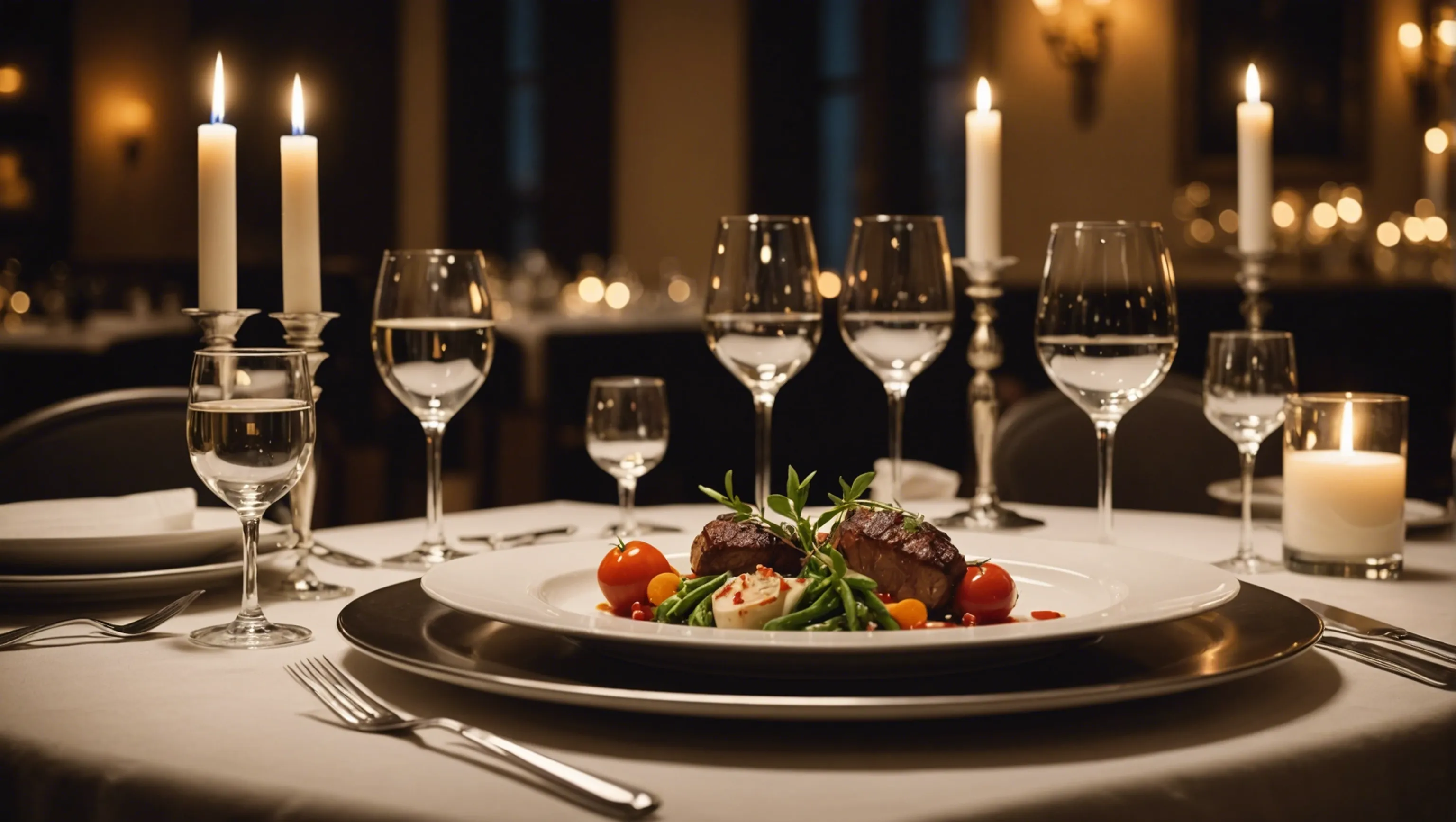 Dîner romantique dans un restaurant étoilé