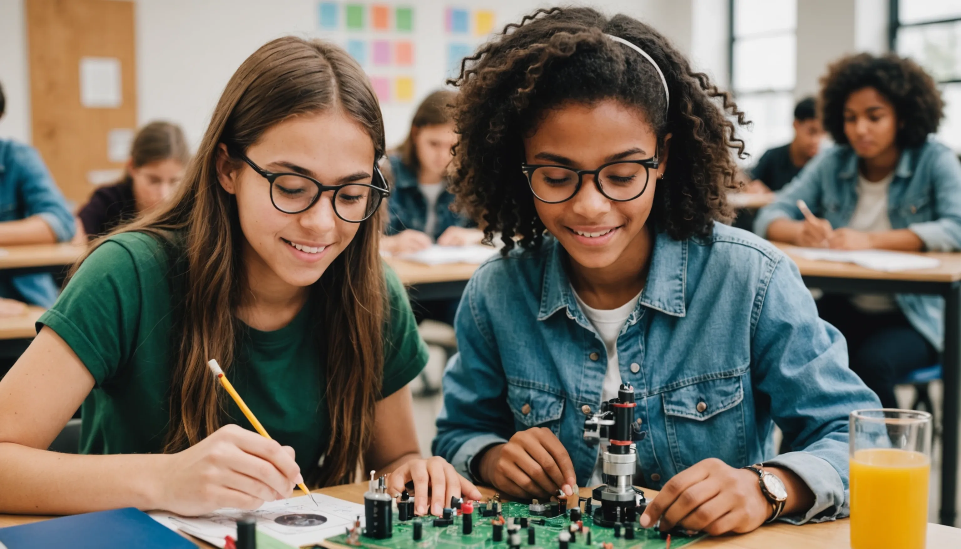 Teenagers engaging in STEM education and careers