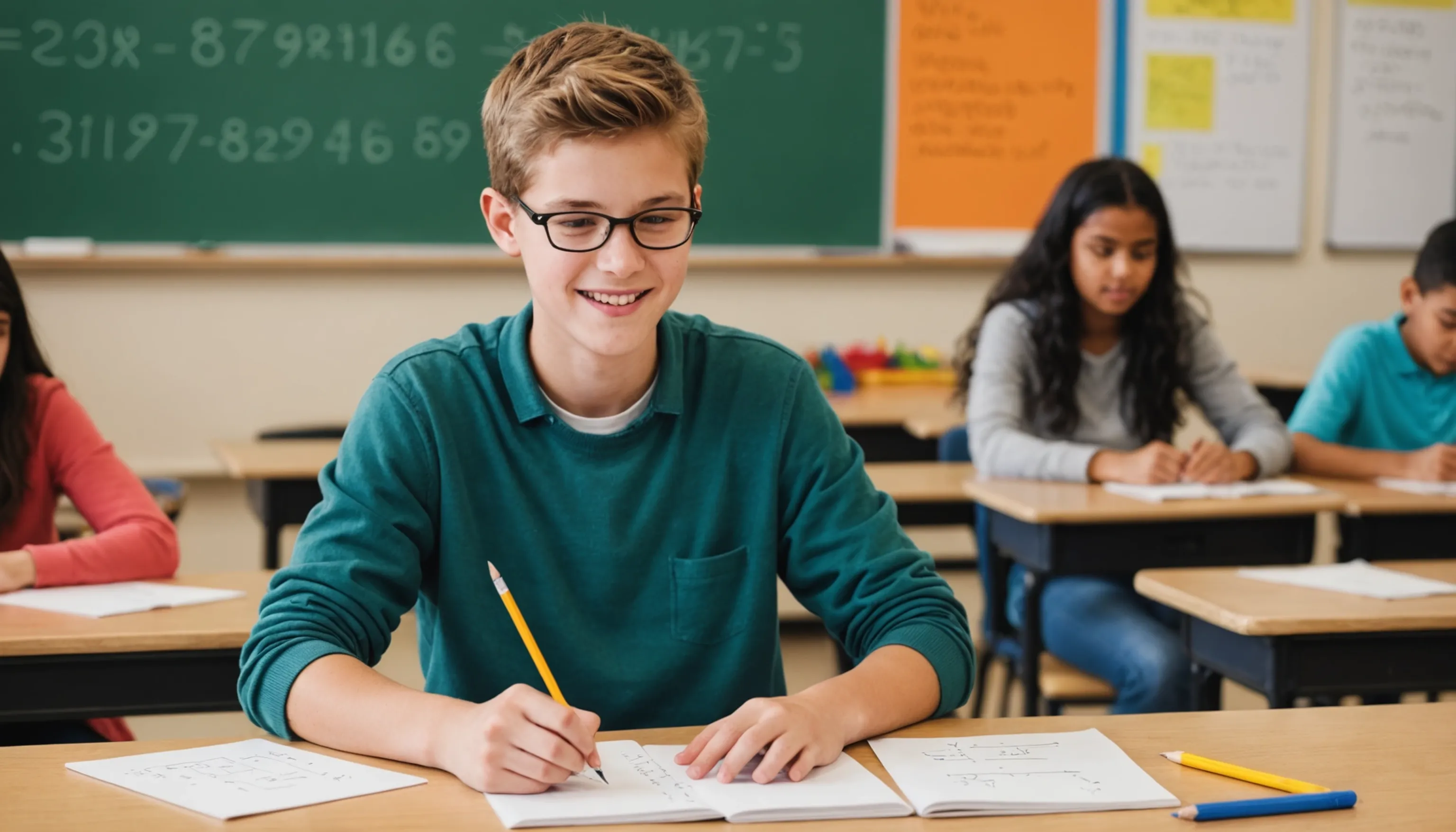 Teenager experiencing positive math learning through supportive methods