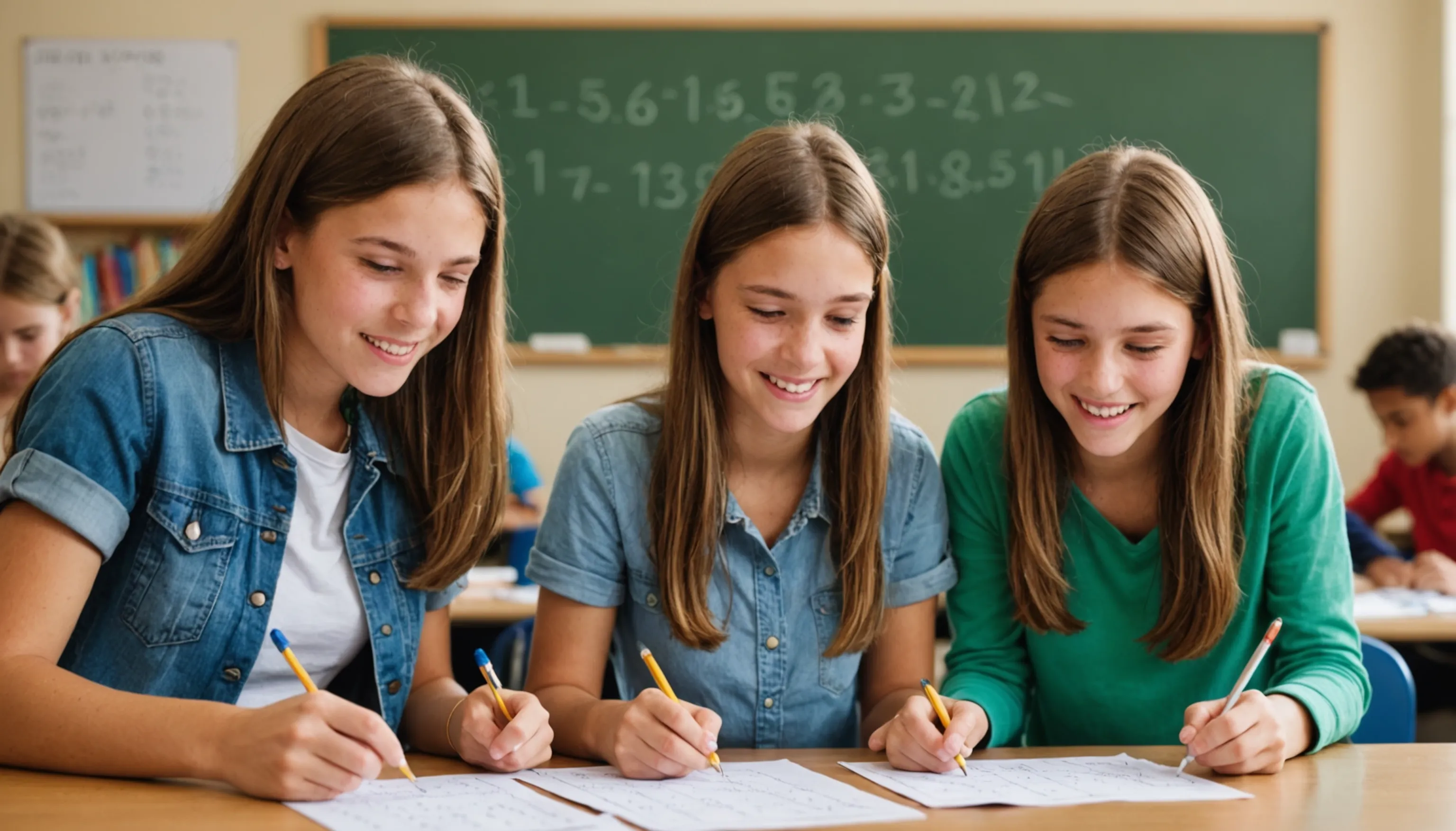 Teenagers enjoying math through games and activities