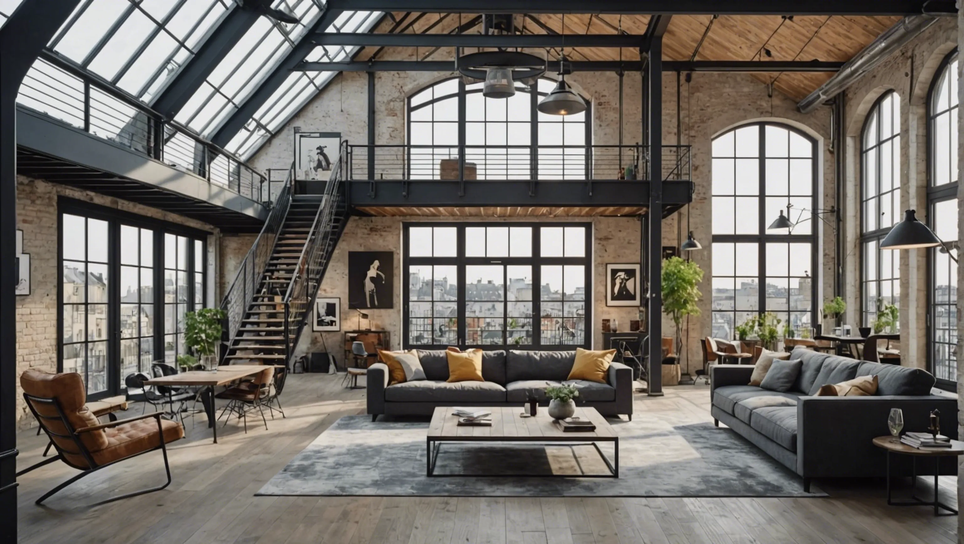 Design unique et tendance d'un loft avec style loft pragois à Paris