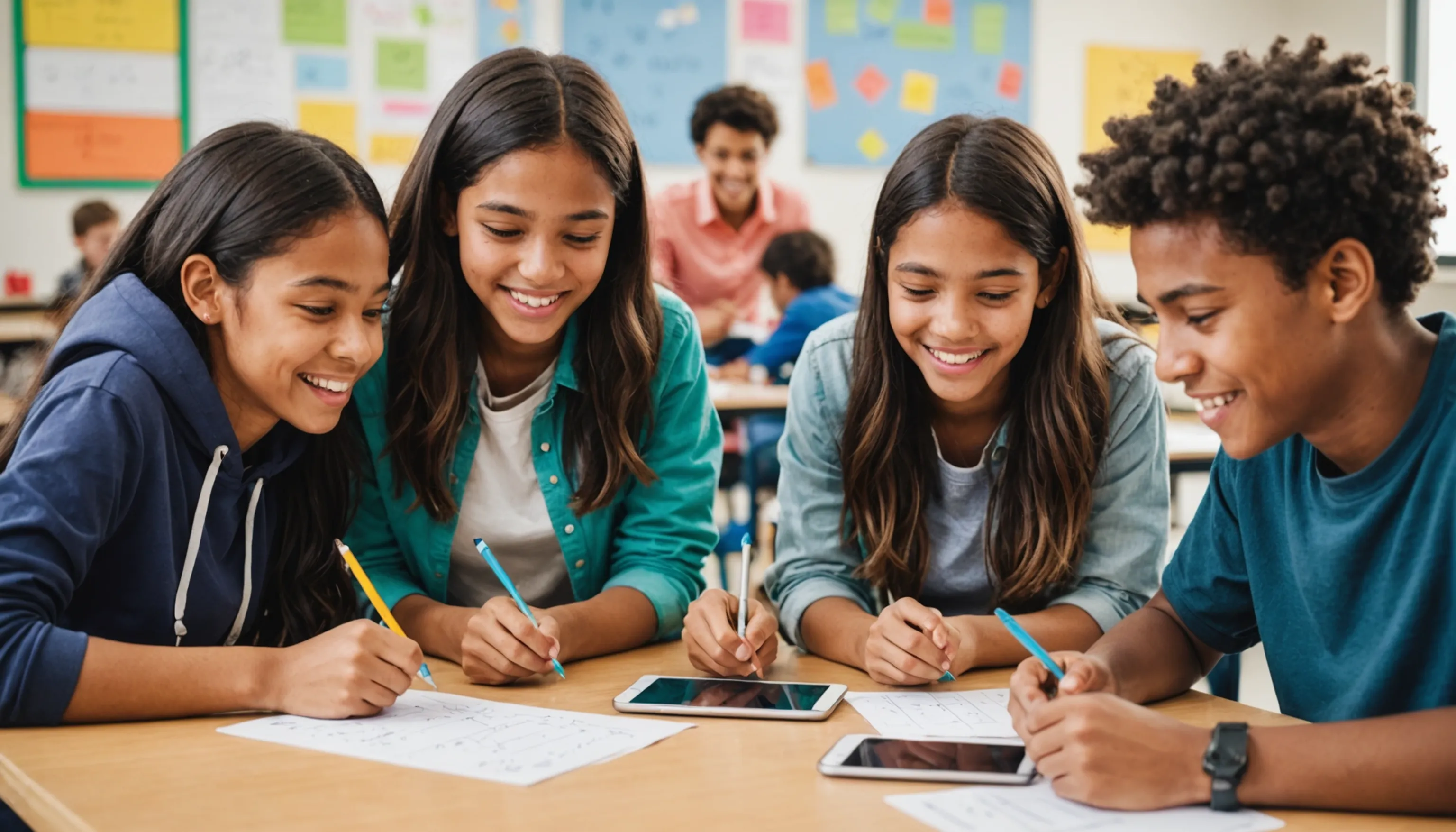 Teenagers learning math in an engaging way