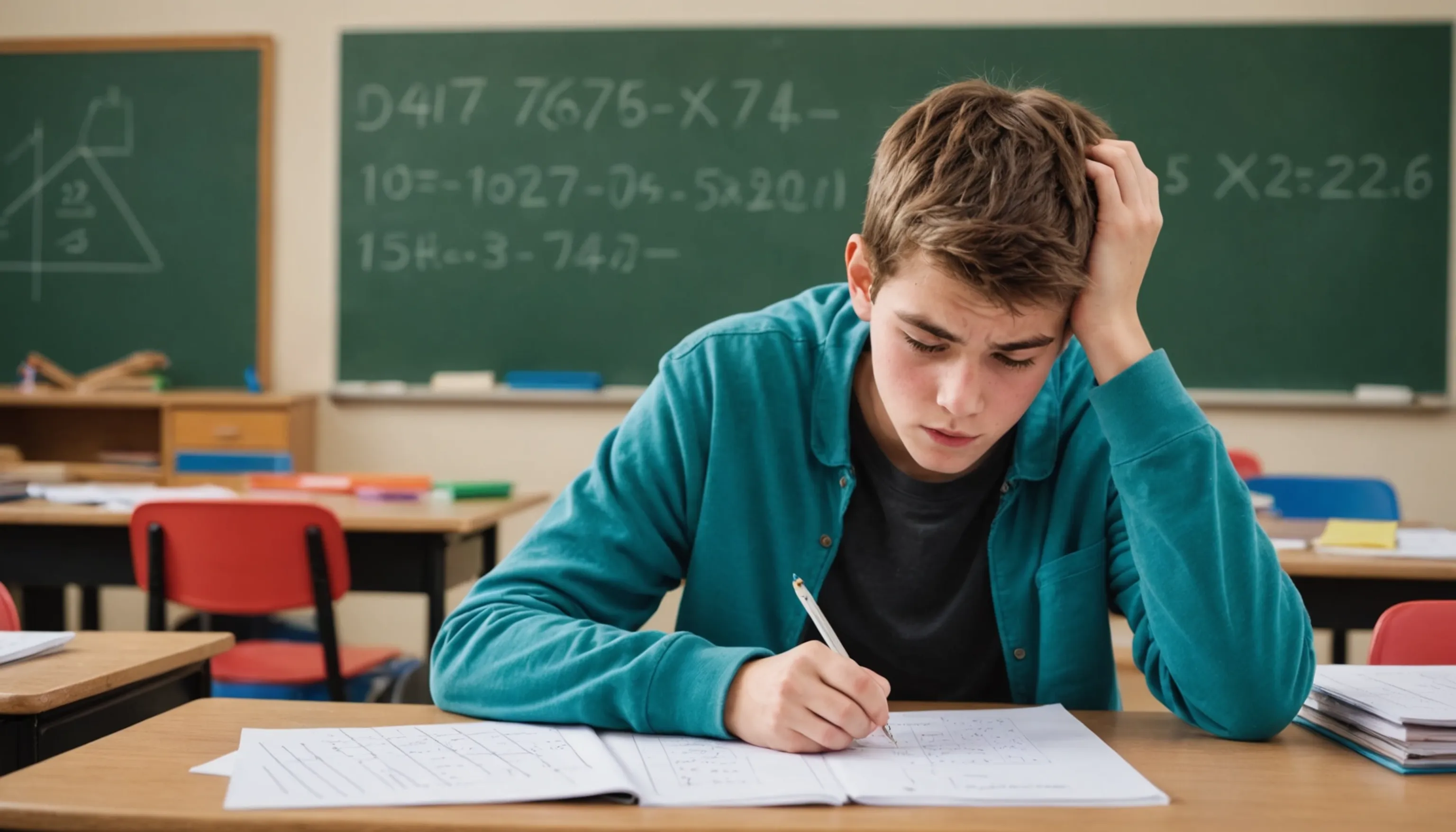 Teenager experiencing math phobia and anxiety