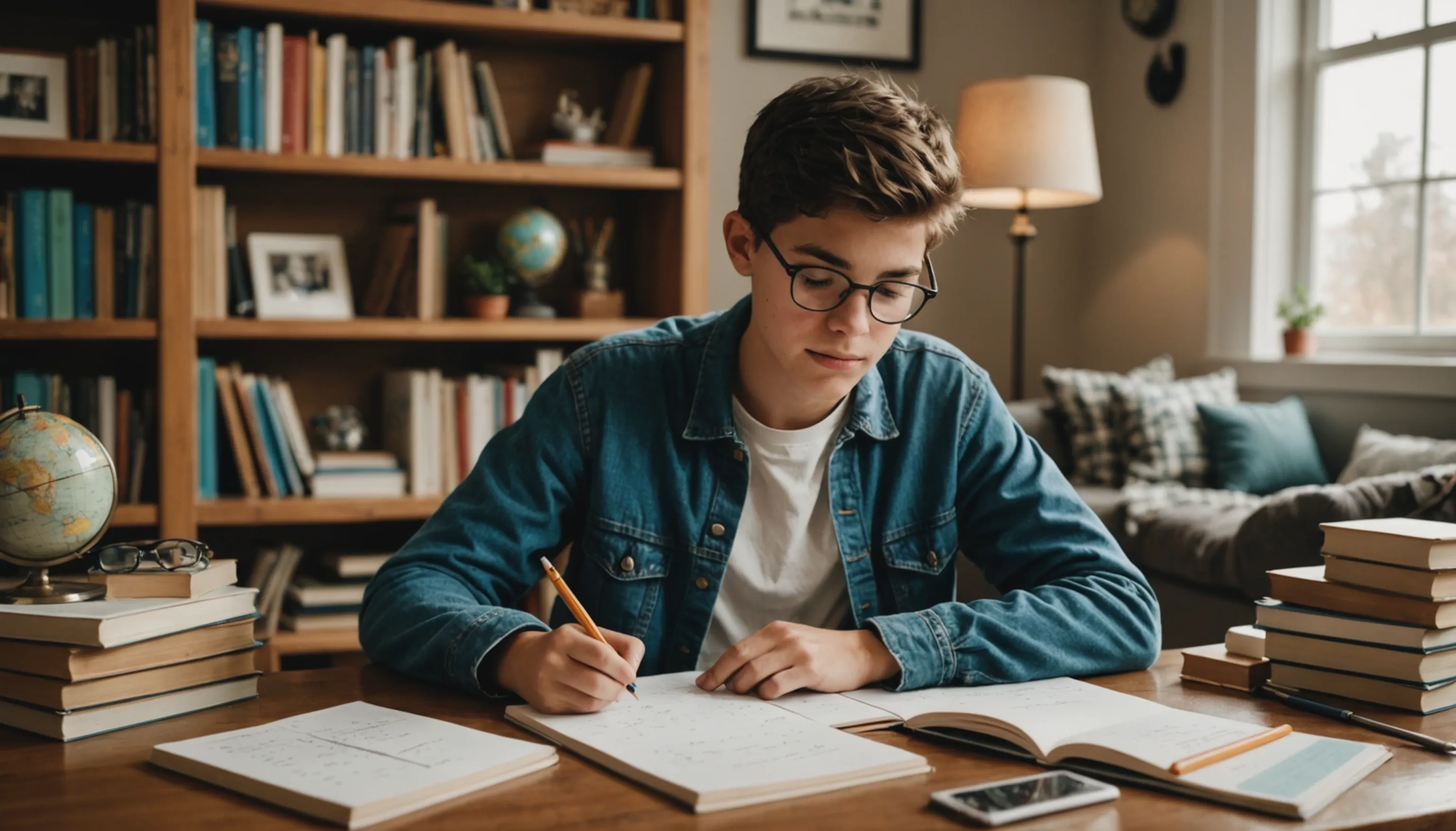 Supportive learning environment for a teenager studying math