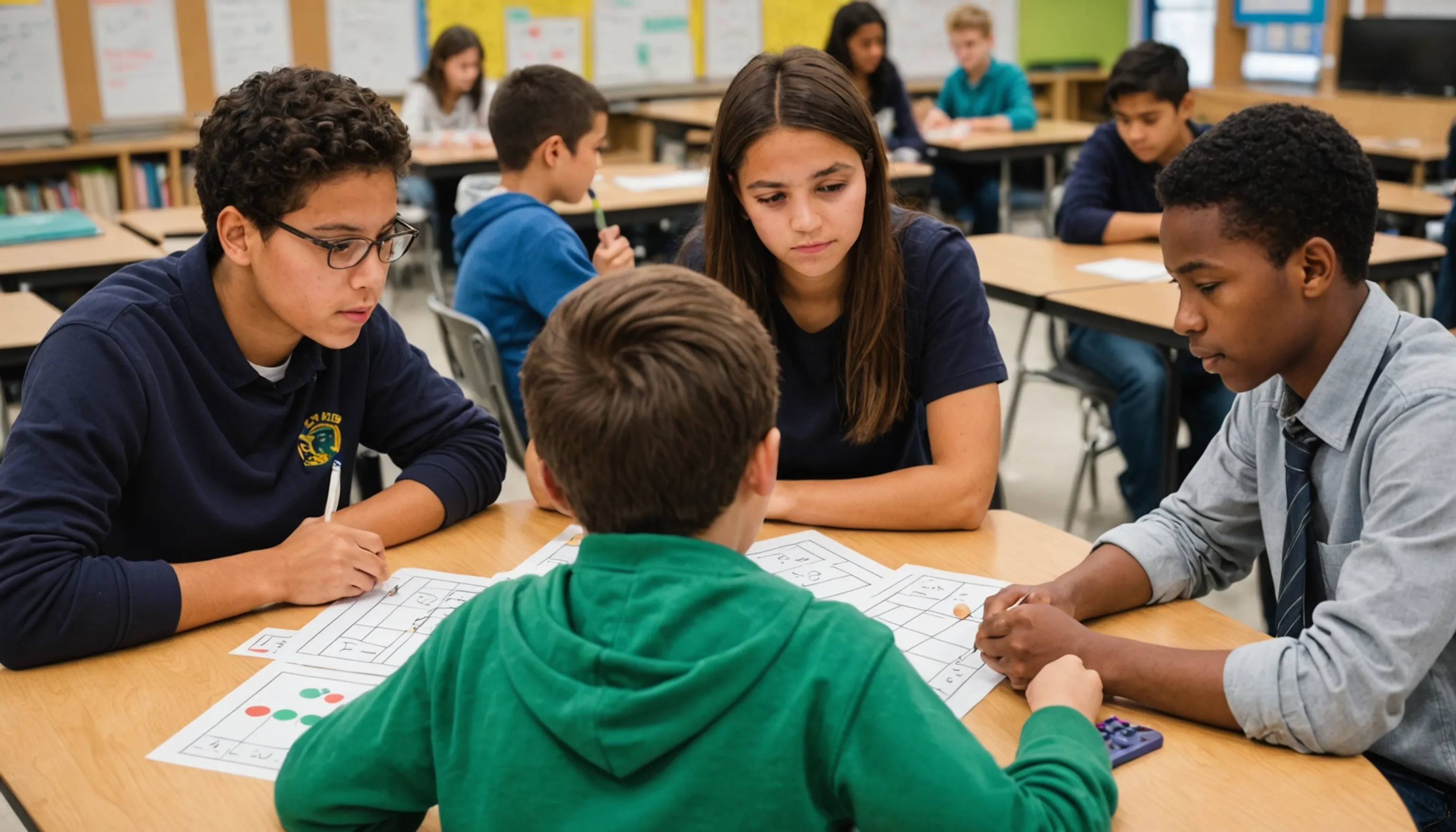 Students building communication skills through math games