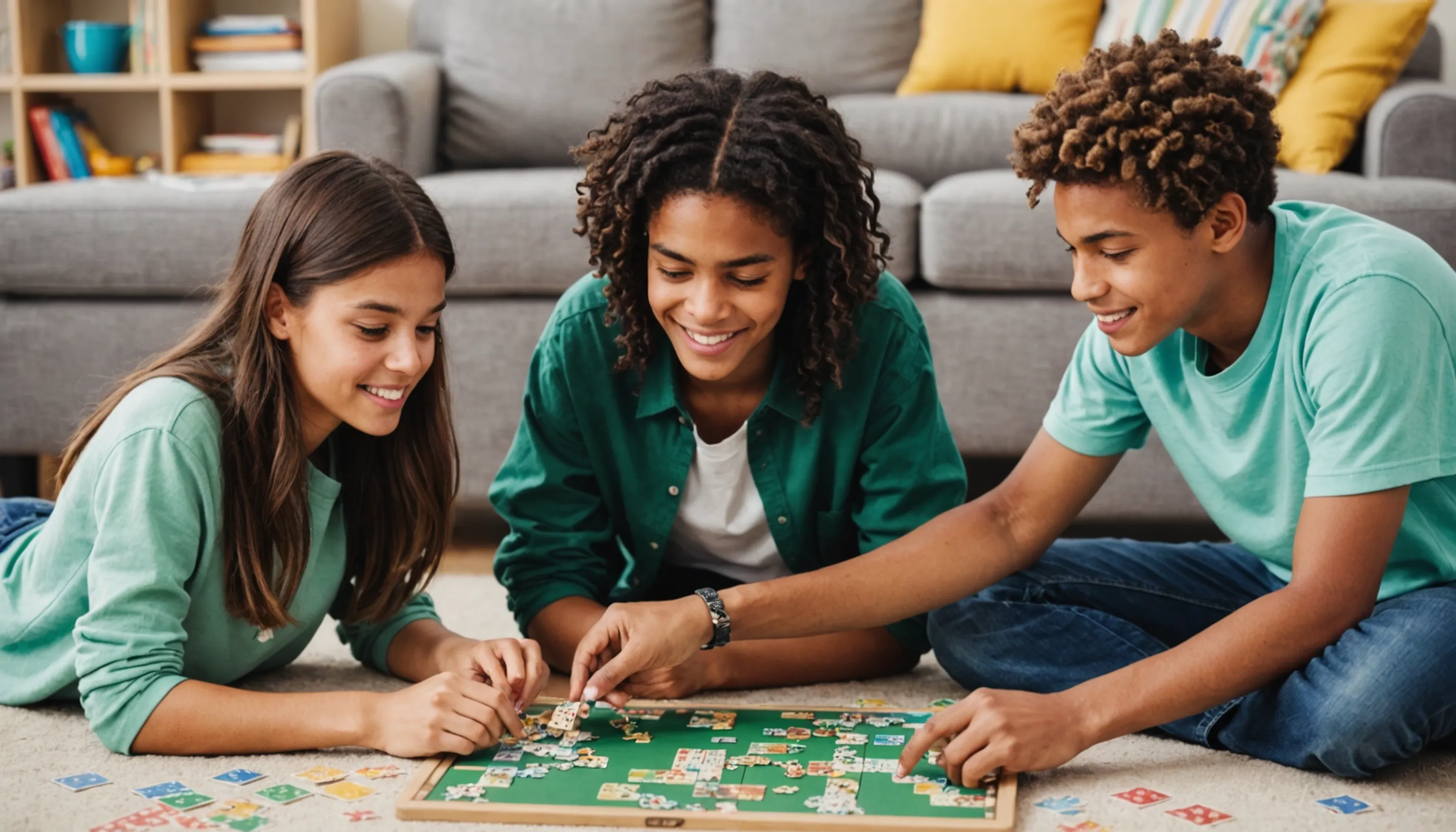 Teenagers engaging in thinking games to boost cognitive skills