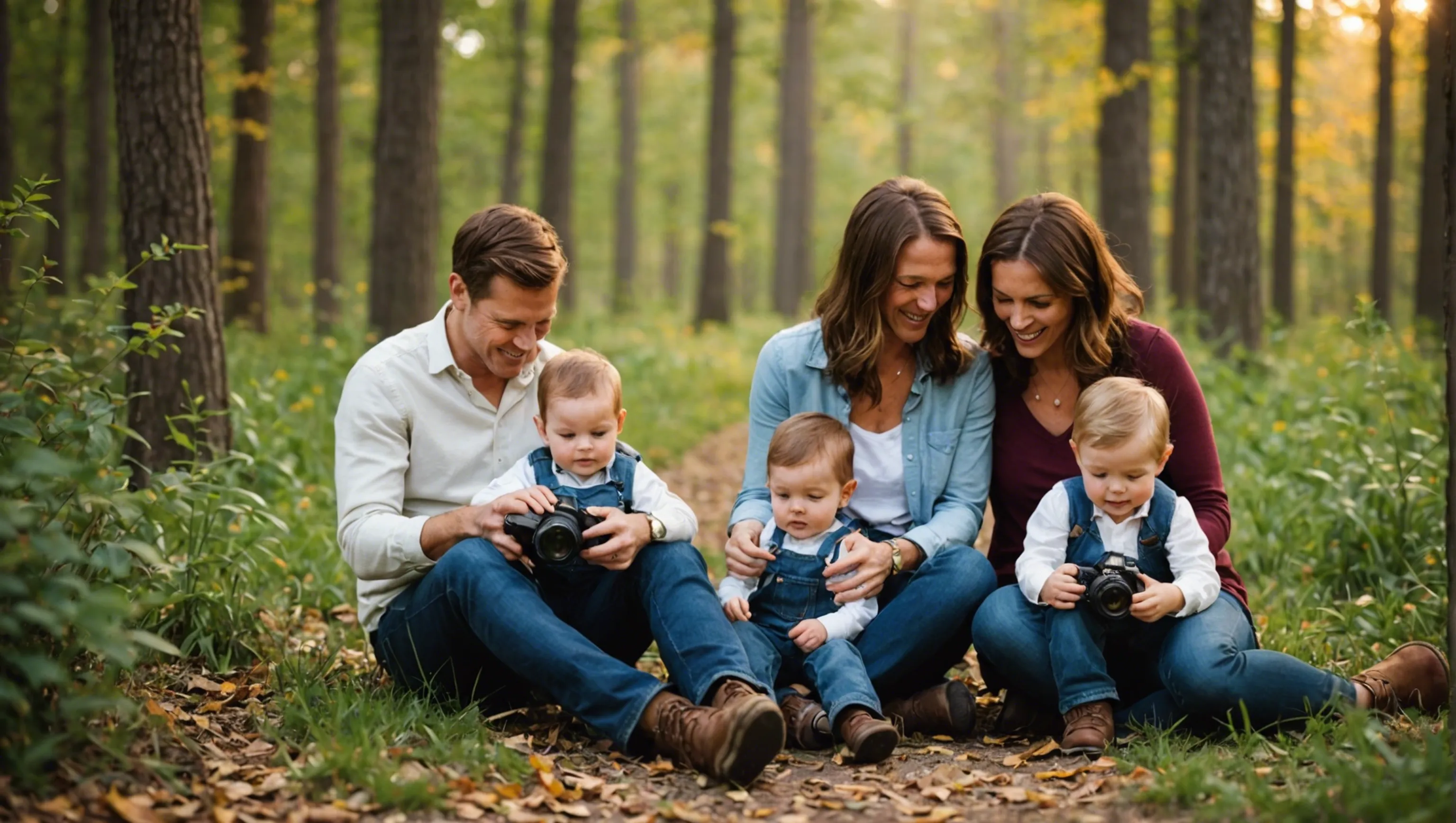 Un photographe de famille capturant un moment précieux