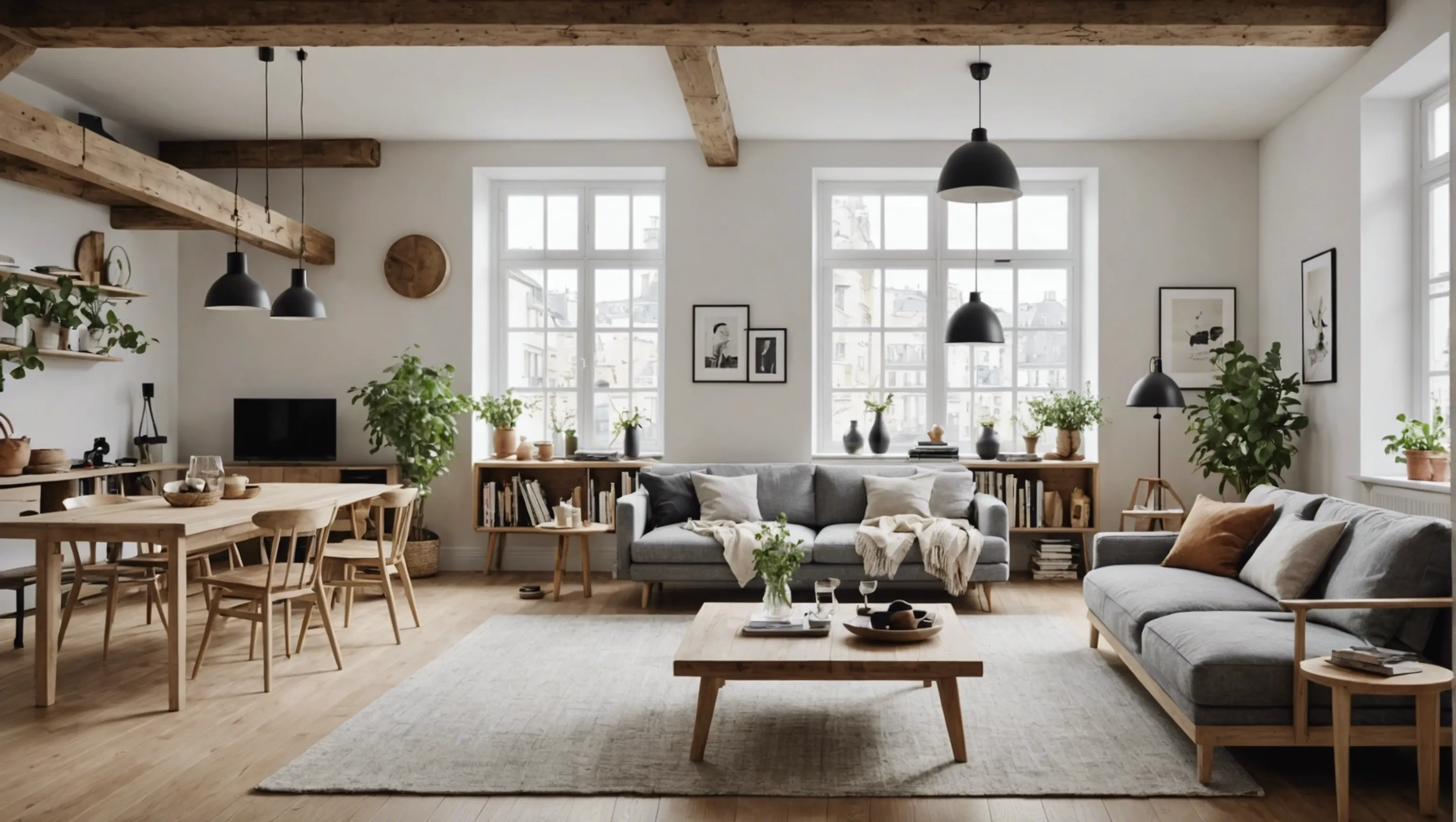 Matériaux naturels et chaleureux dans un loft scandinave à Paris