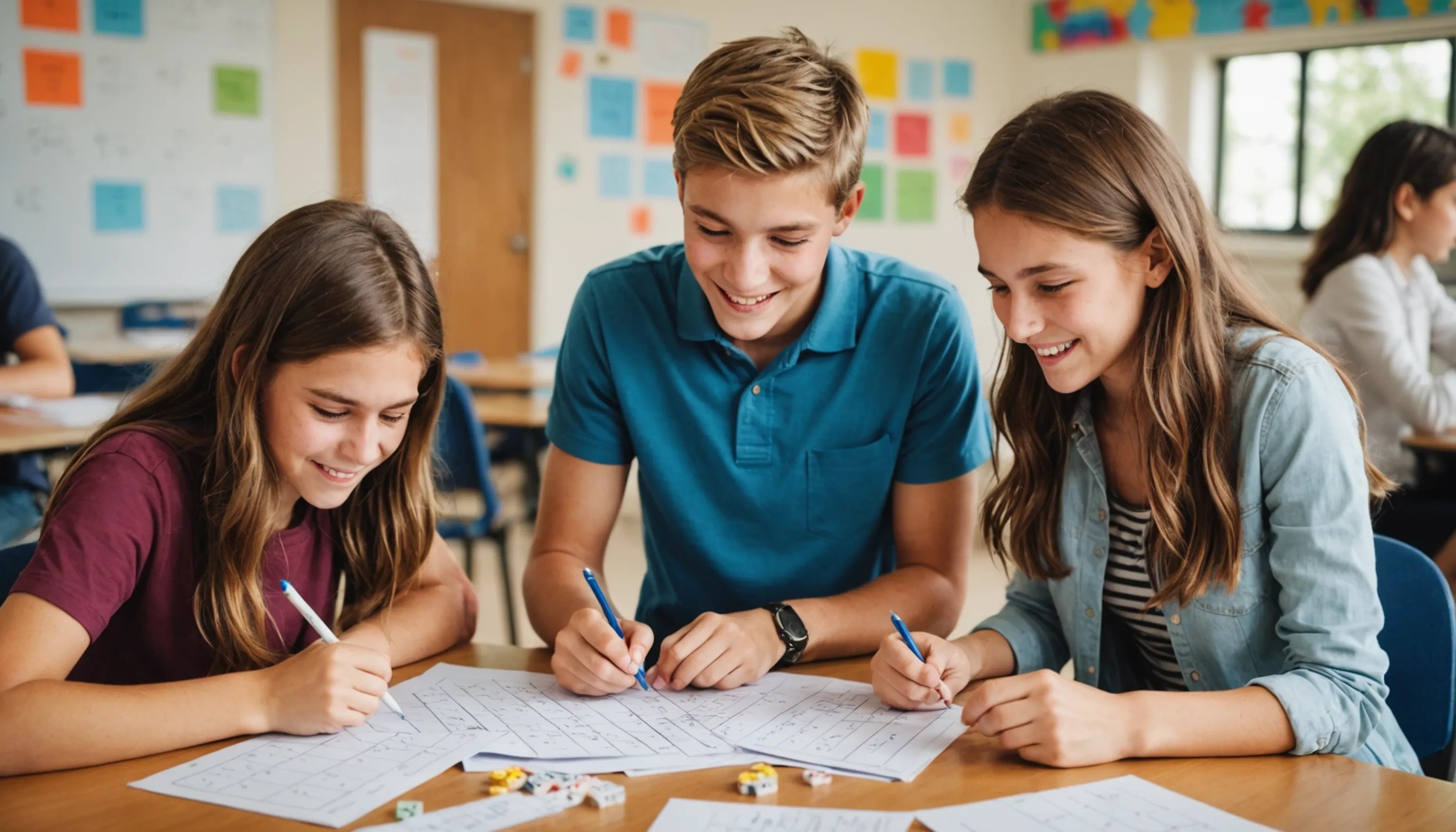 Teenagers playing the best math games for learning