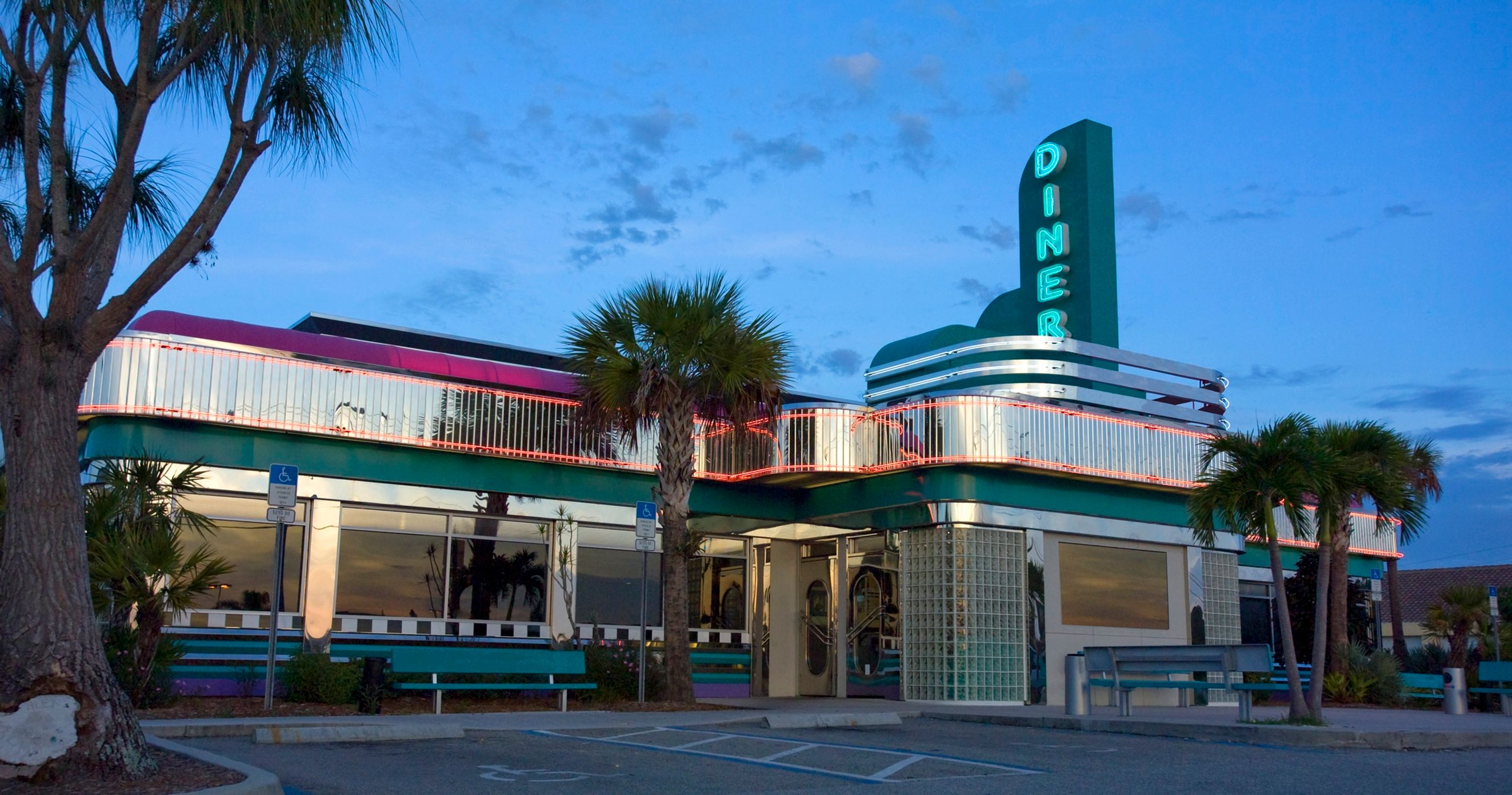 A roadside restaurant on a road trip