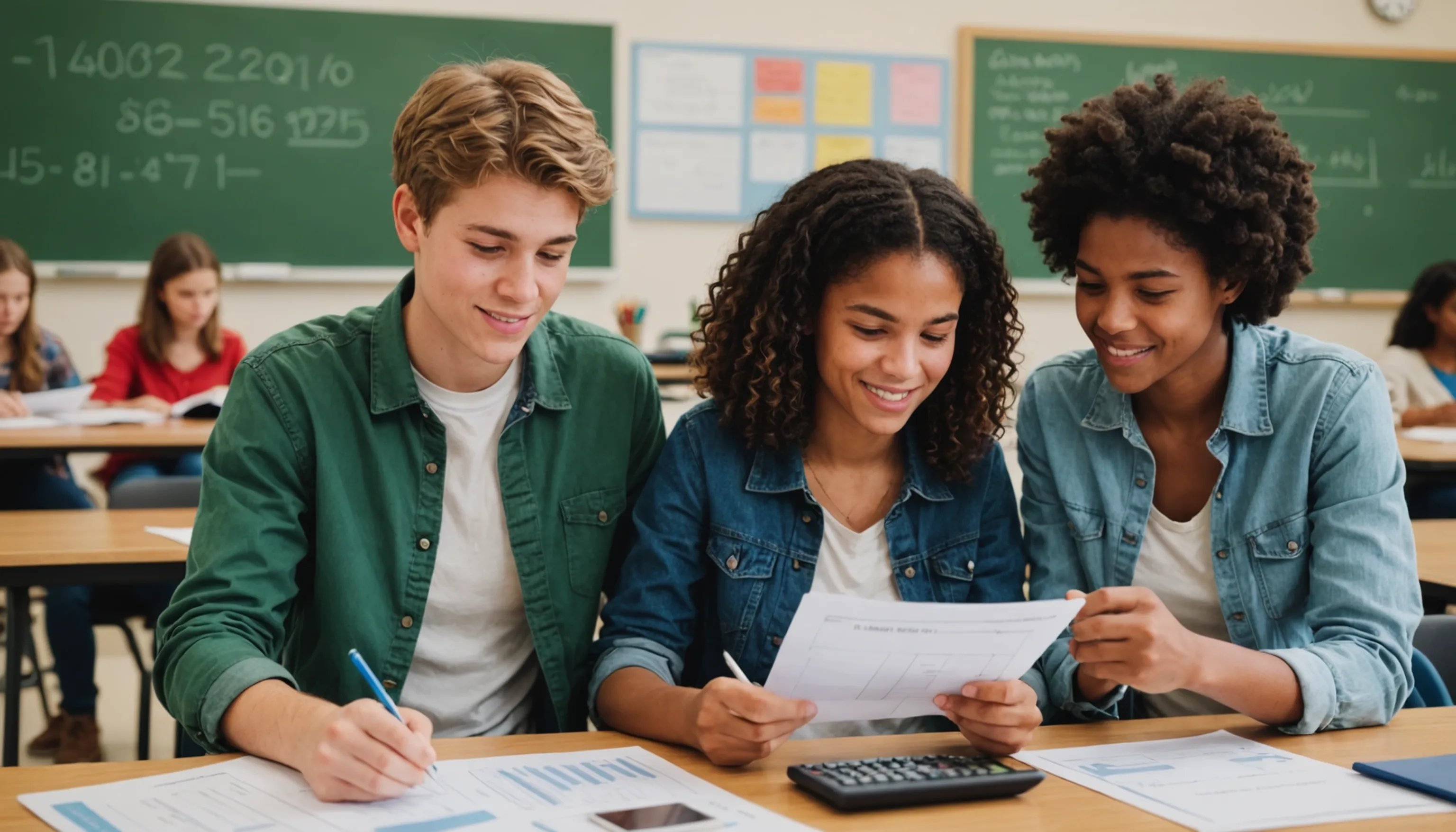 Teenagers understanding loans and interest rates with math skills