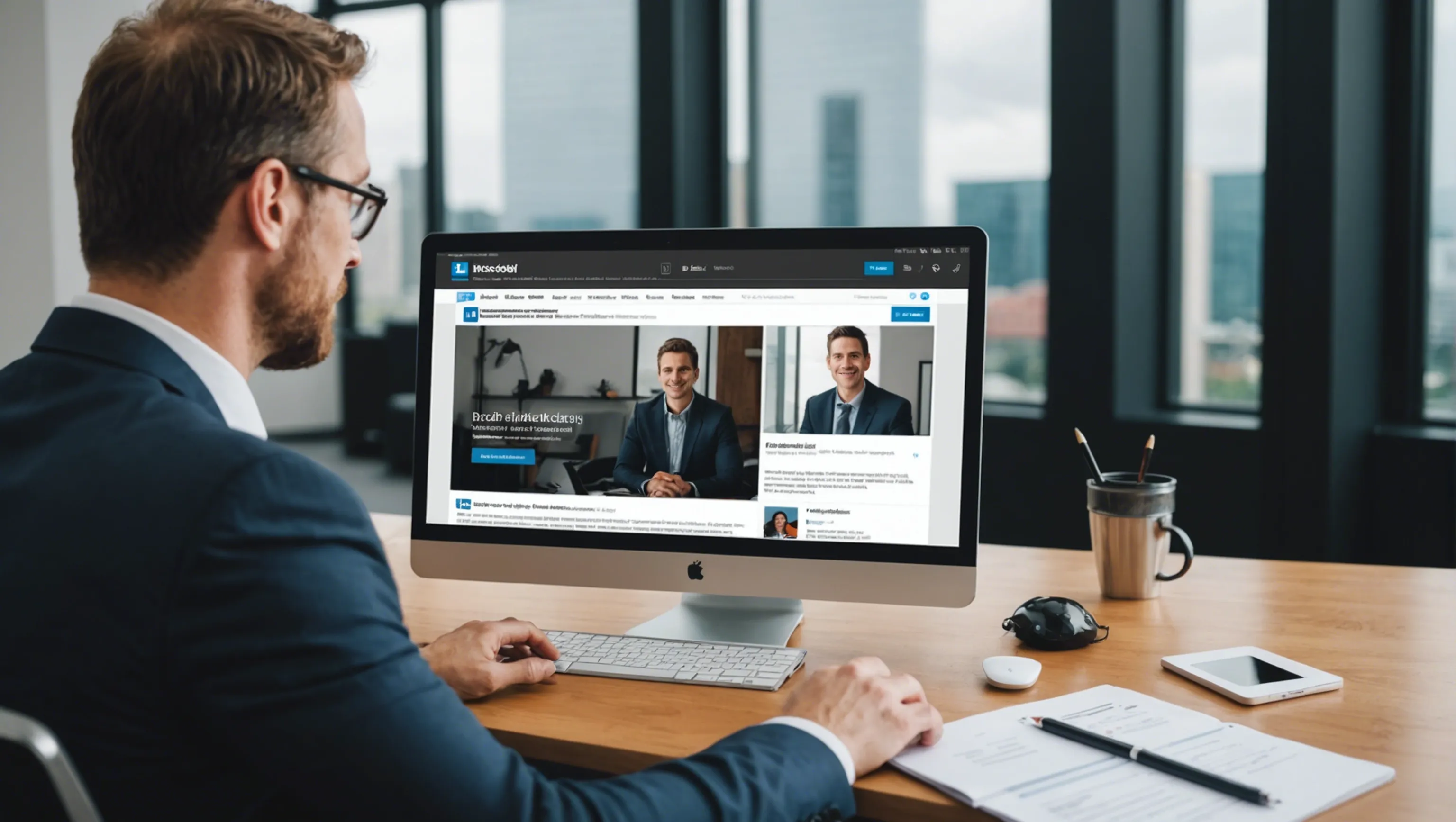 Marketer beim Besuch eines LinkedIn-Webinars