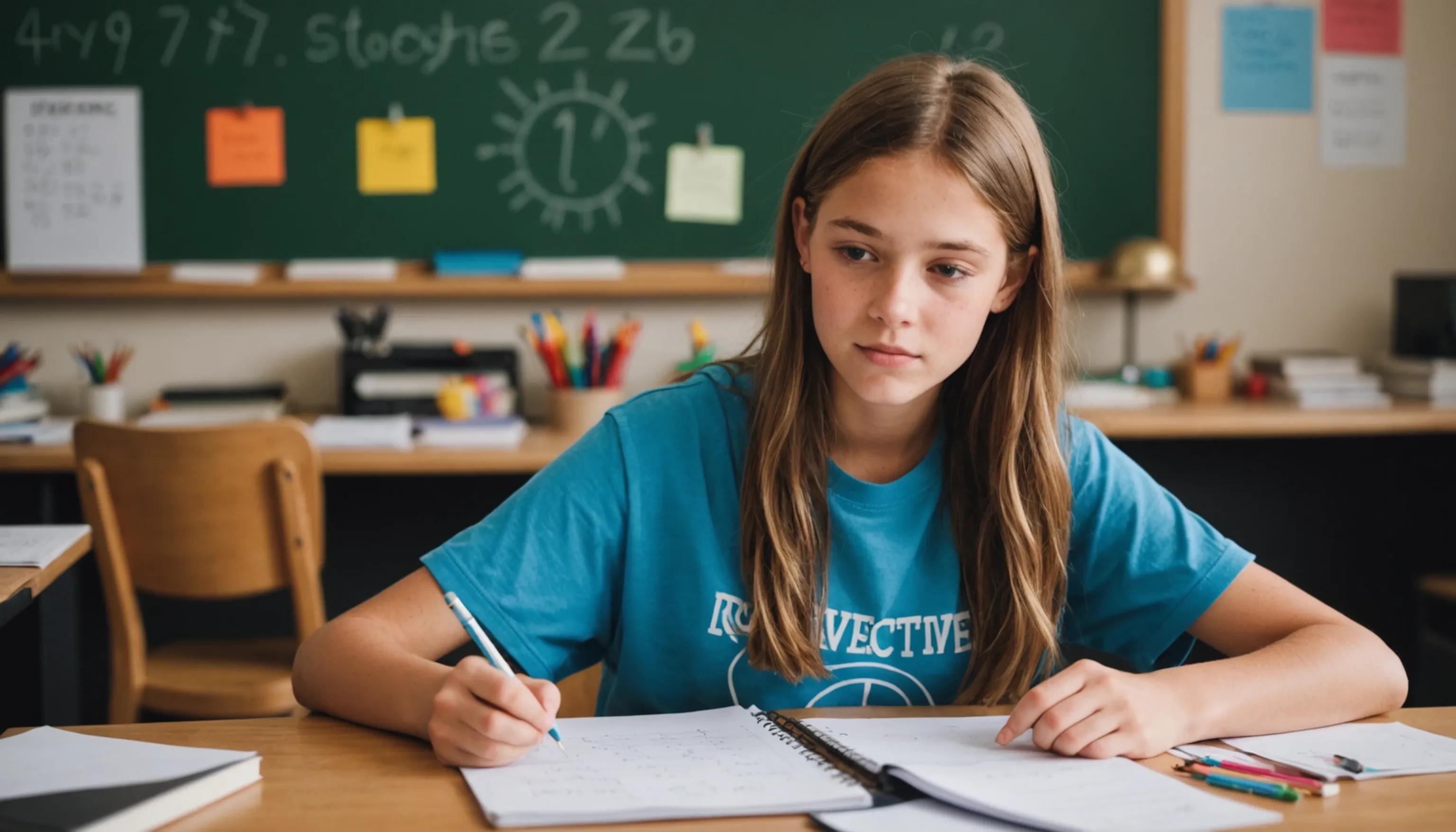 Teenager overcoming math anxiety with support and strategies