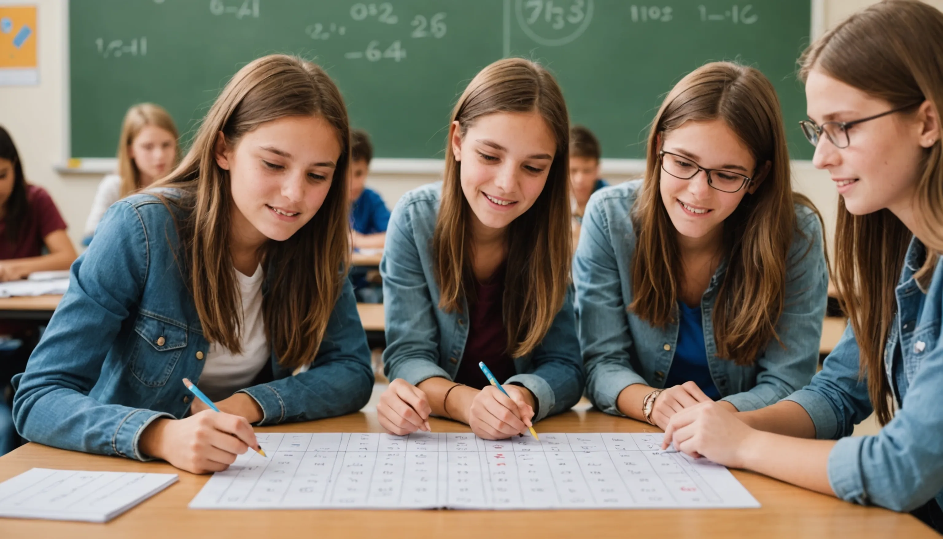 Teenagers enjoying educational math games for effective learning