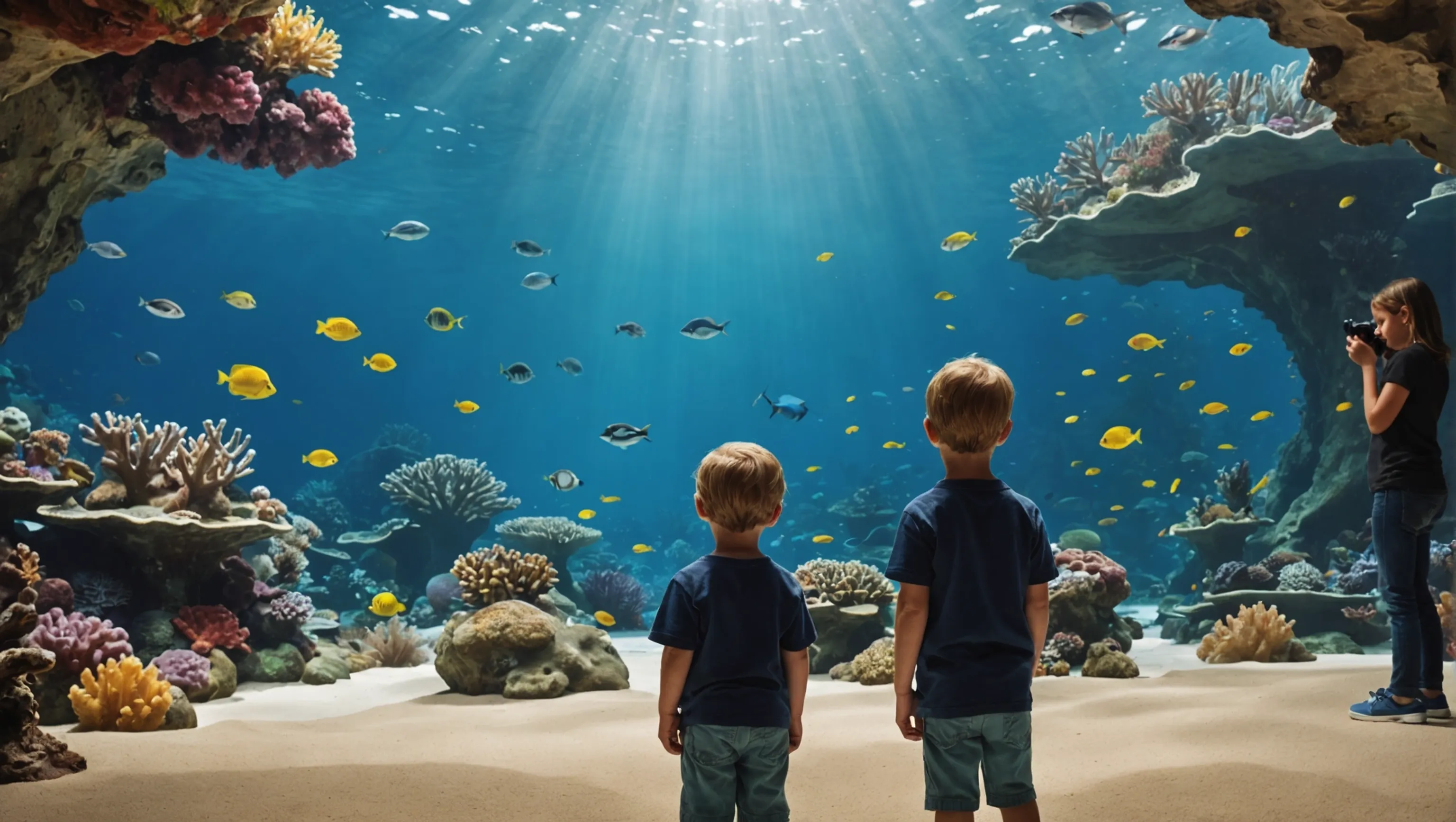 Families exploring the Birch Aquarium at Scripps in La Jolla