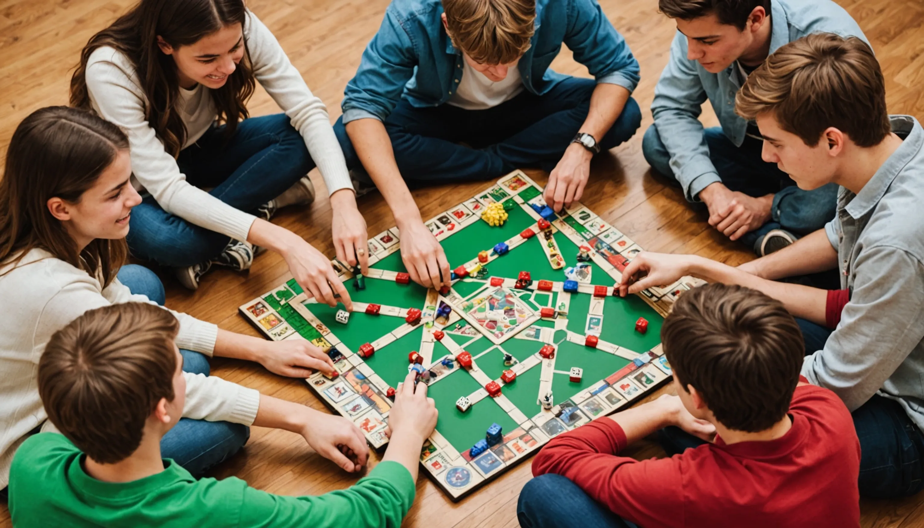 Teenagers playing engaging thinking games to enhance critical thinking