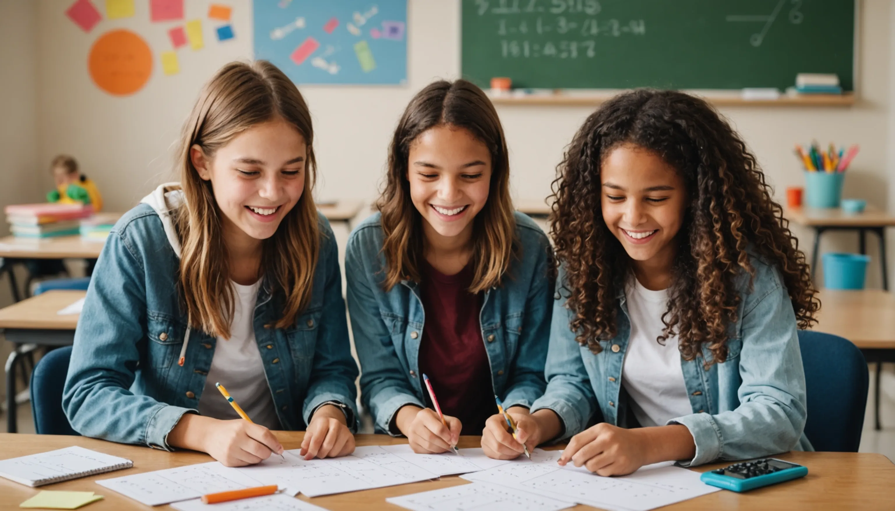 Teenagers enjoying math through fun activities and real-life applications